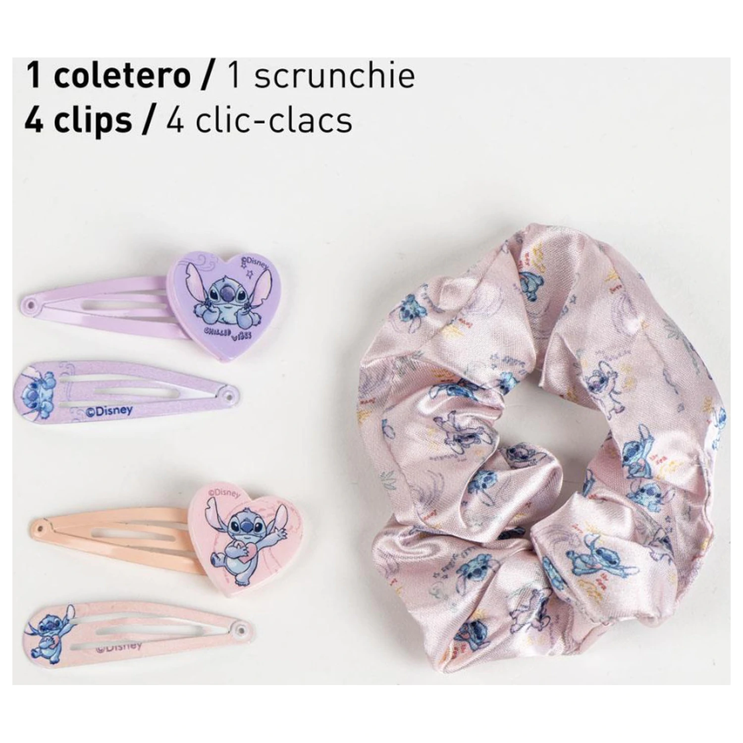Sada sponky do vlasů a gumičky do vlasů Stitch Alien Love v krabičce fotografii produktu