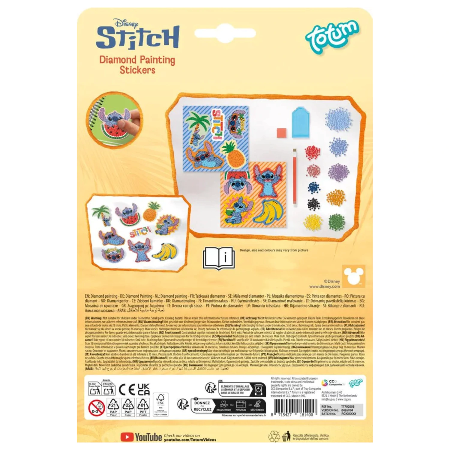 Lilo & Stitch Aloha Diamond Painting sada 9 samolepek fotografii produktu
