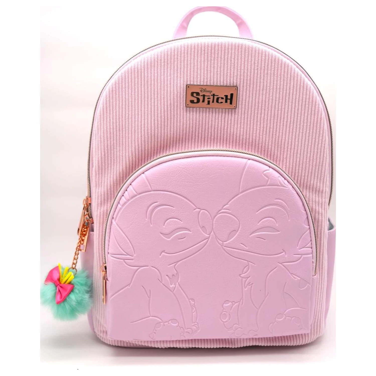 Stitch & Angel Fashion Duo růžový batoh z manšestru 32x25x14cm fotografii produktu