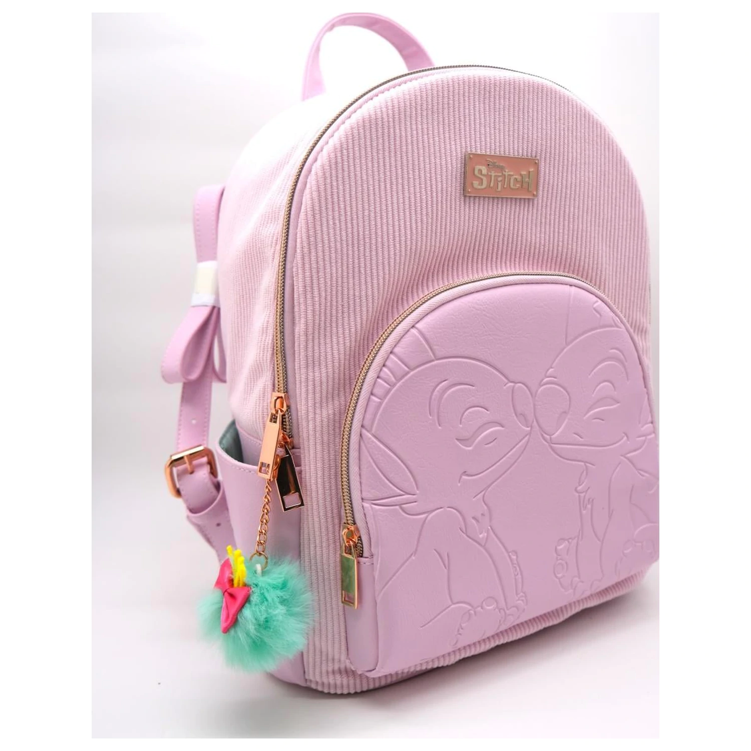 Stitch & Angel Fashion Duo růžový batoh z manšestru 32x25x14cm fotografii produktu