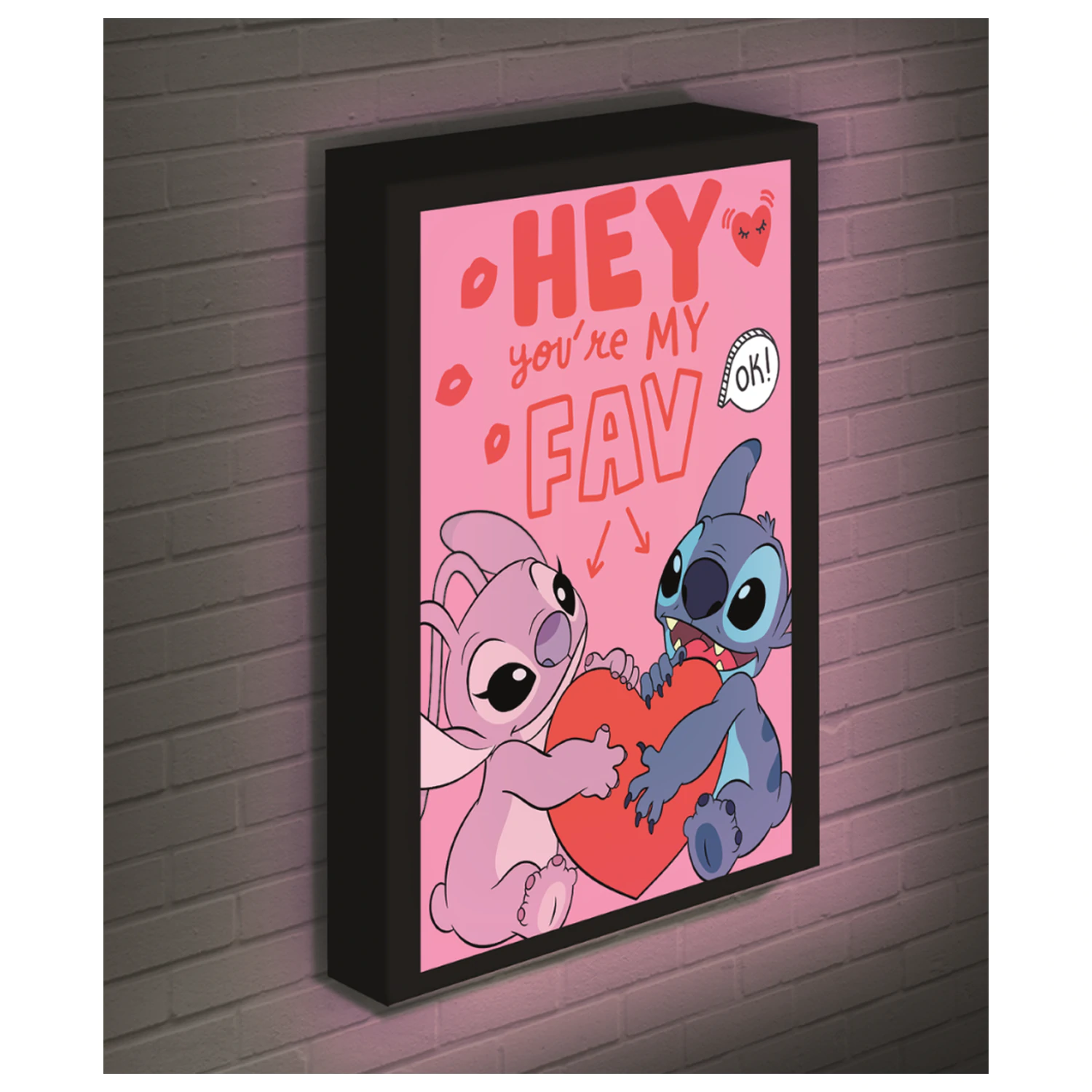 Stitch & Angel Love Light plátno 40x30 cm fotografii produktu