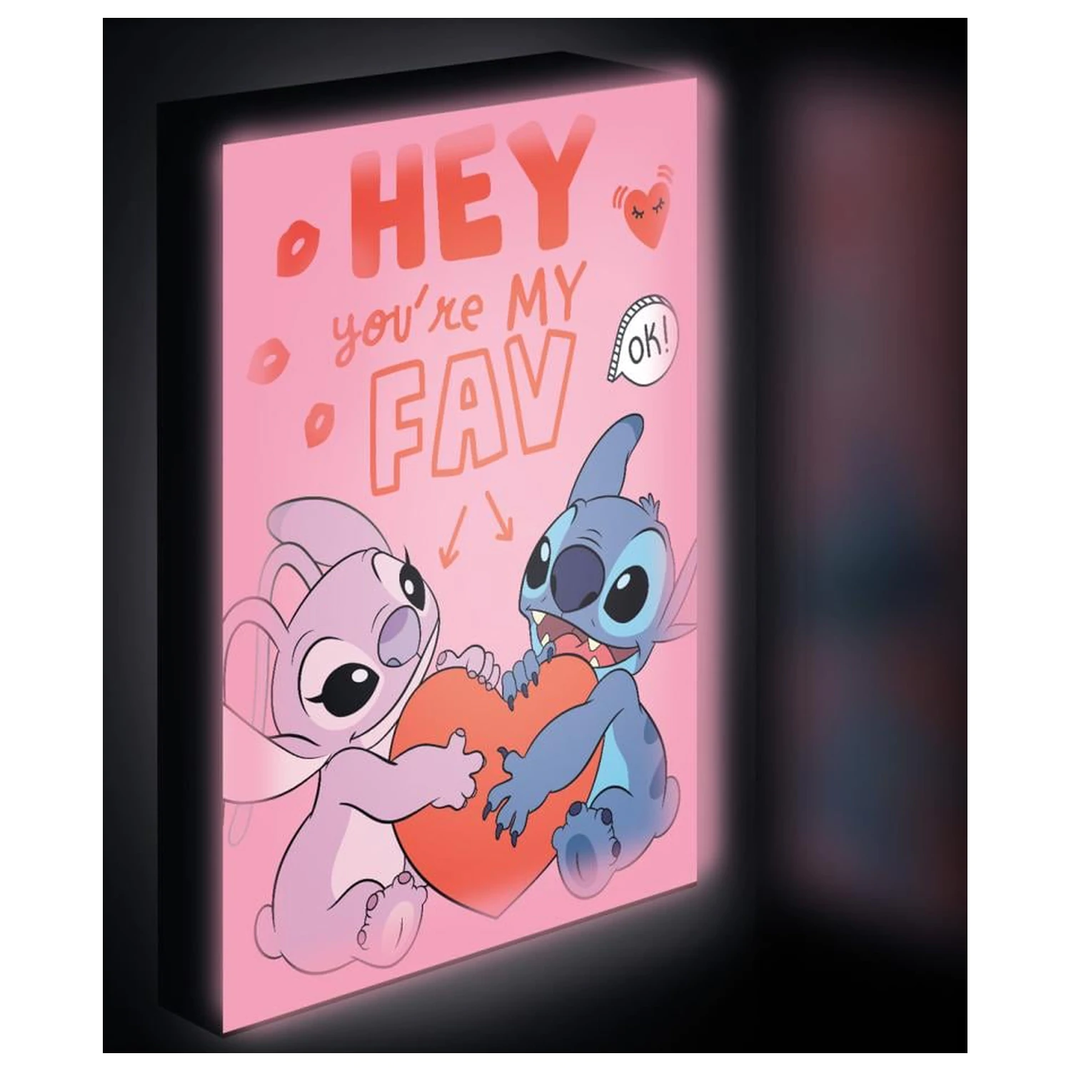 Stitch & Angel Love Light plátno 40x30 cm fotografii produktu