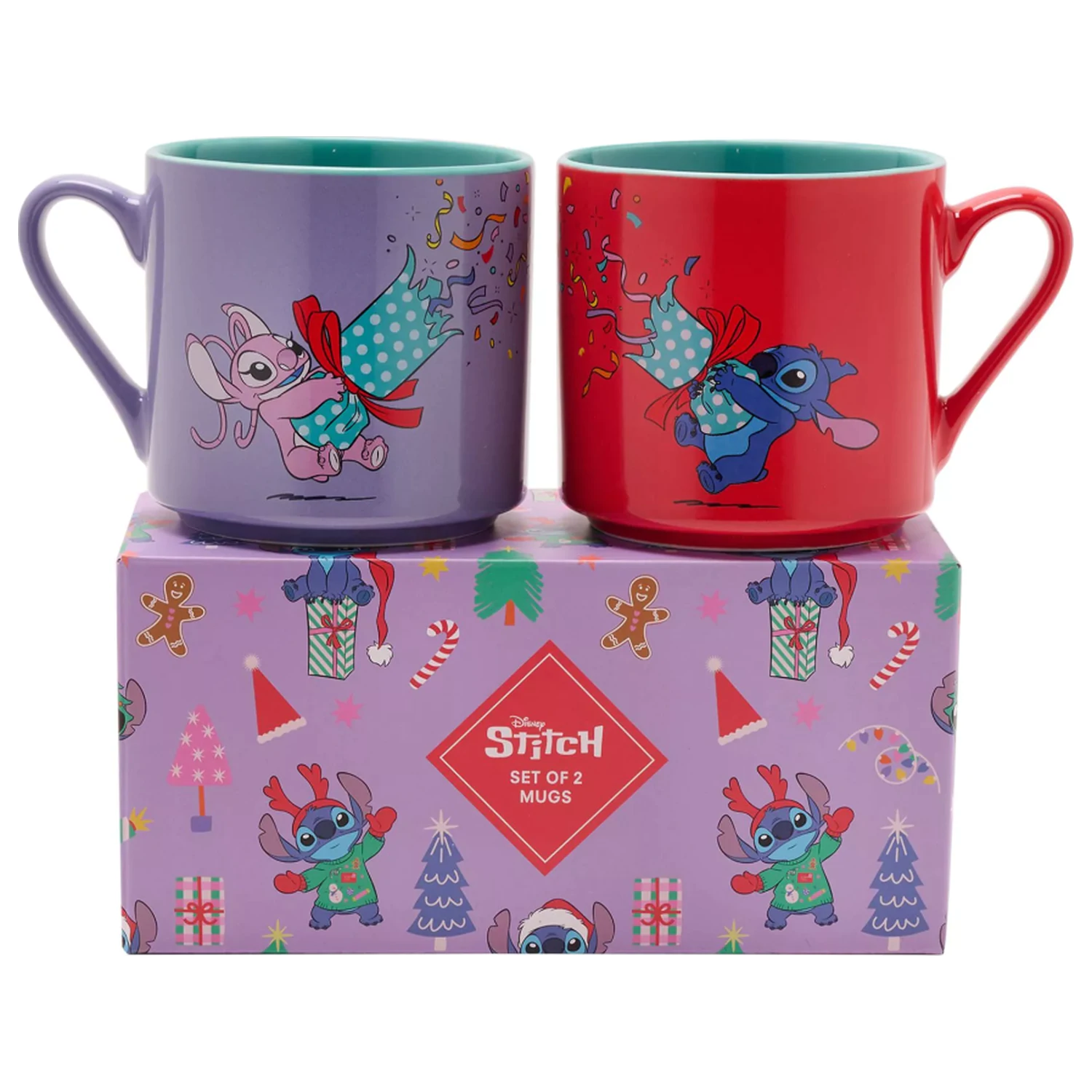Stitch & Angel Merry Everything sada 2 barevných hrnků fotografii produktu
