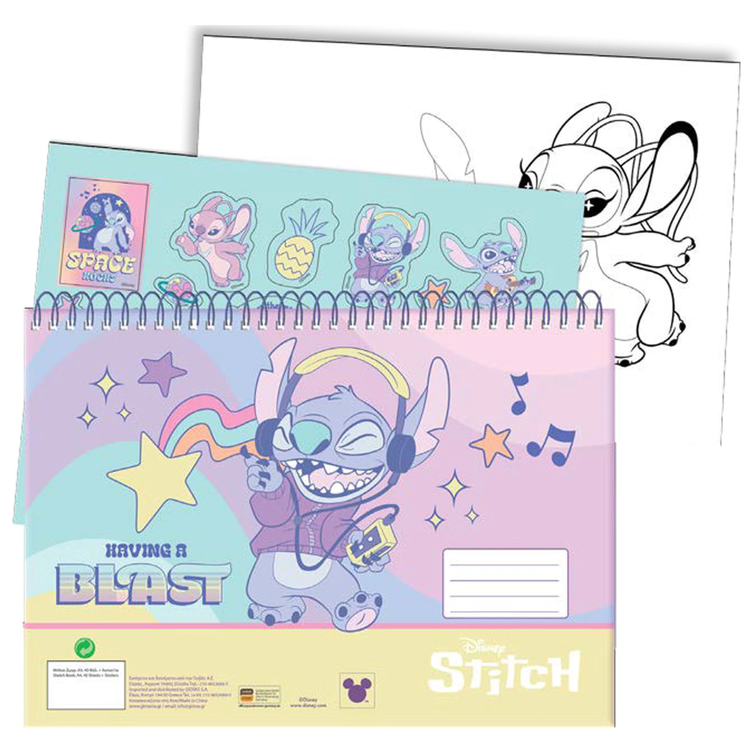 Stitch Blast A/4 spirálový skicák 40 listů se samolepkami fotografii produktu