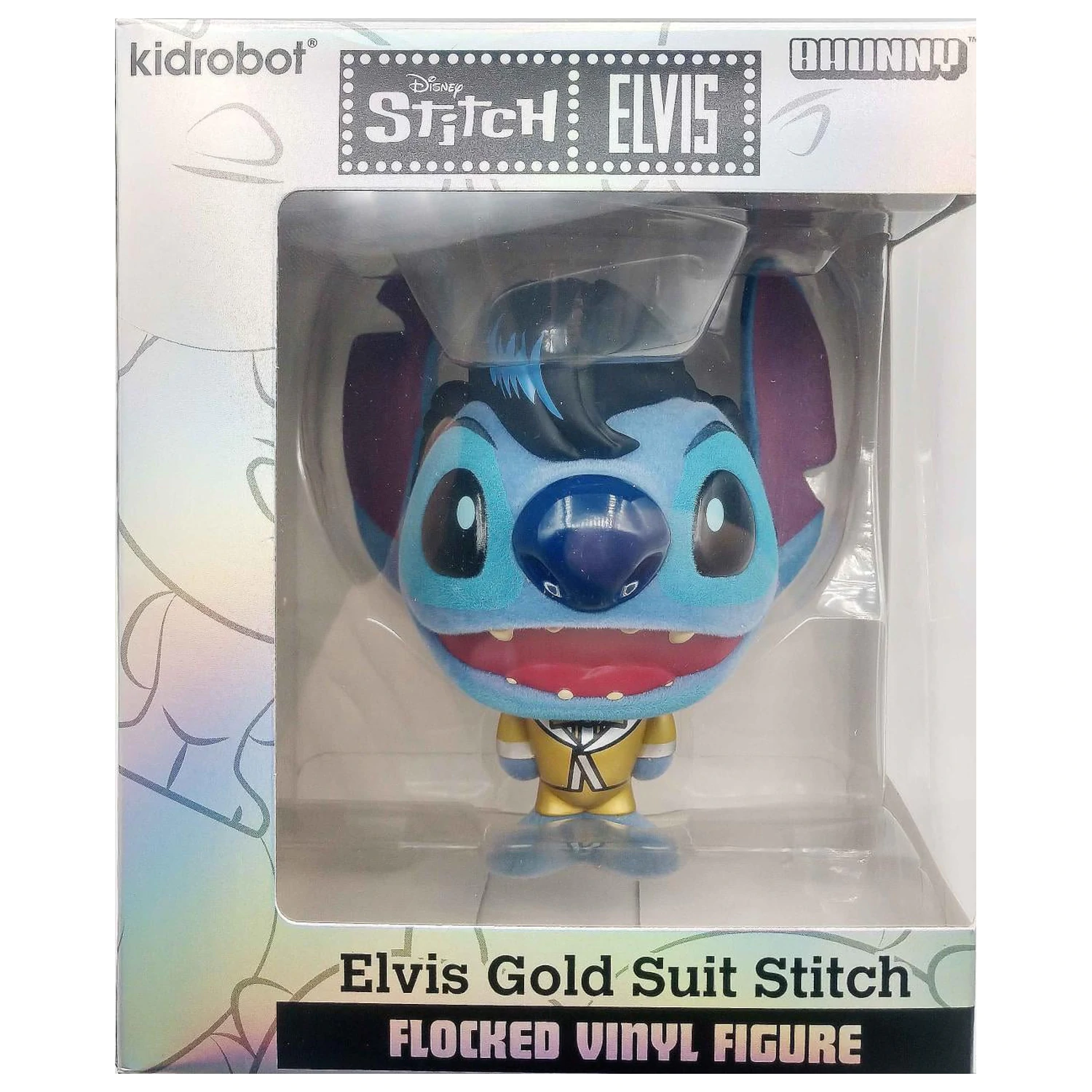 Stitch Elvis Gold Suit Bhunny flokovaná vinylová figurka fotografii produktu