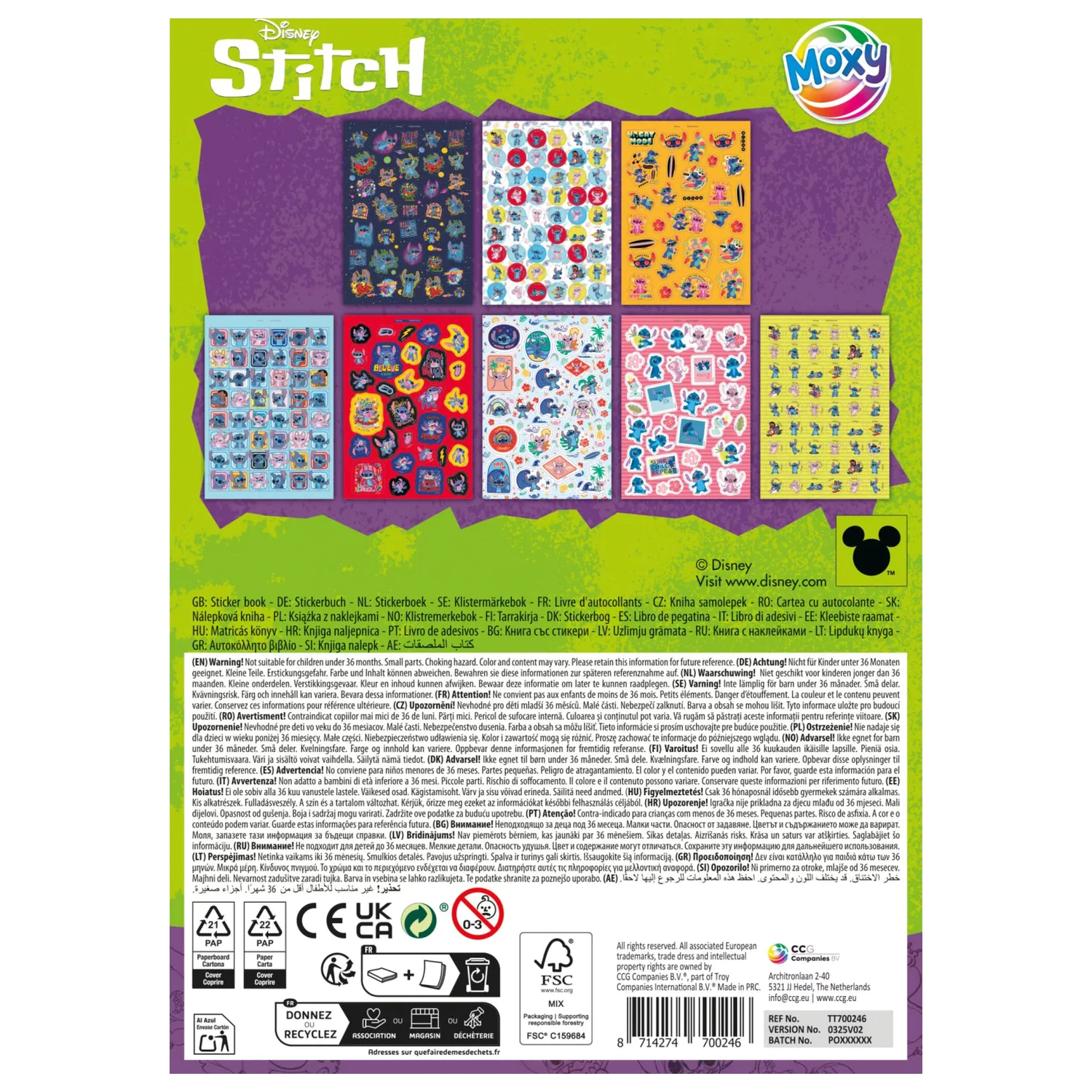 Stitch Extrovert balení nálepek 8 archů fotografii produktu