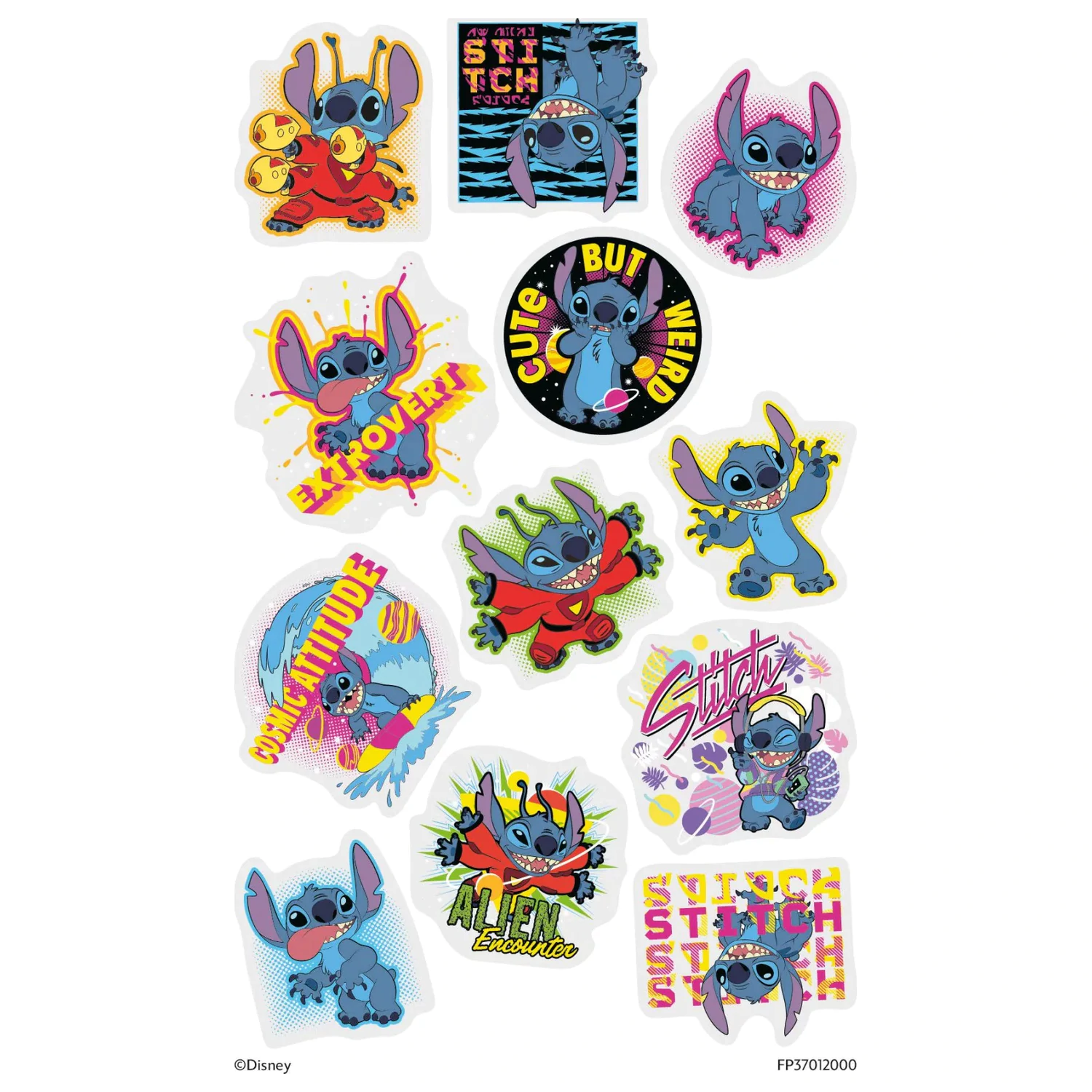 Stitch Extrovert Dočasné tetování, balení 12 kusů fotografii produktu