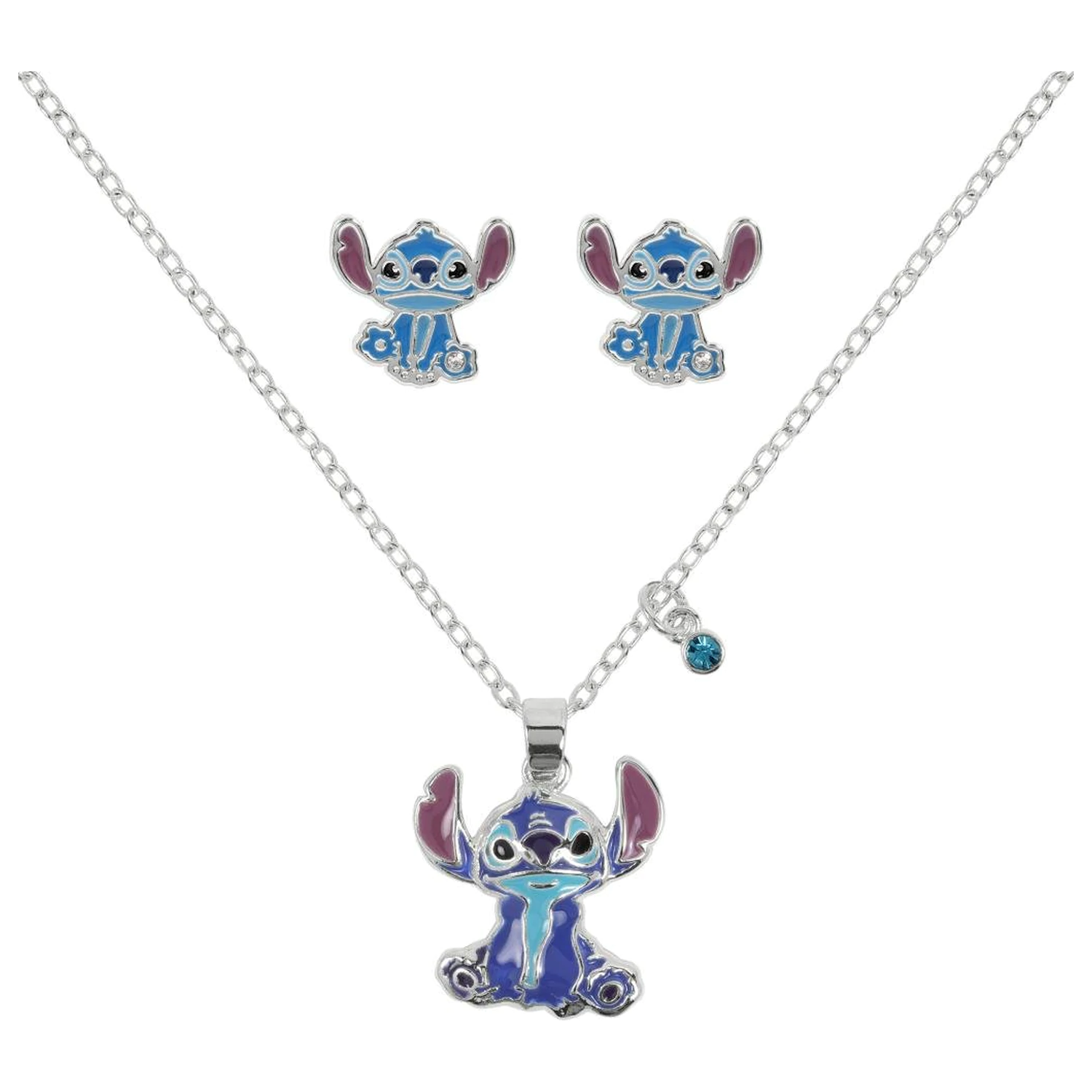Stitch náušnice a náhrdelník Set pozlacená mosaz fotografii produktu