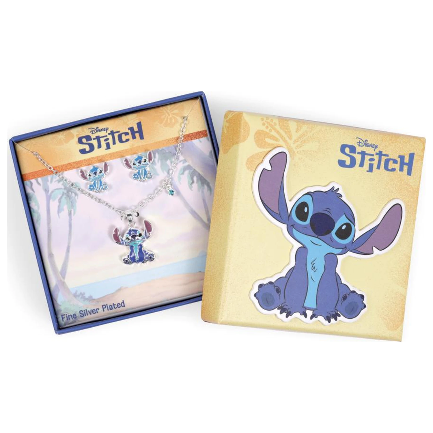 Stitch náušnice a náhrdelník Set pozlacená mosaz fotografii produktu