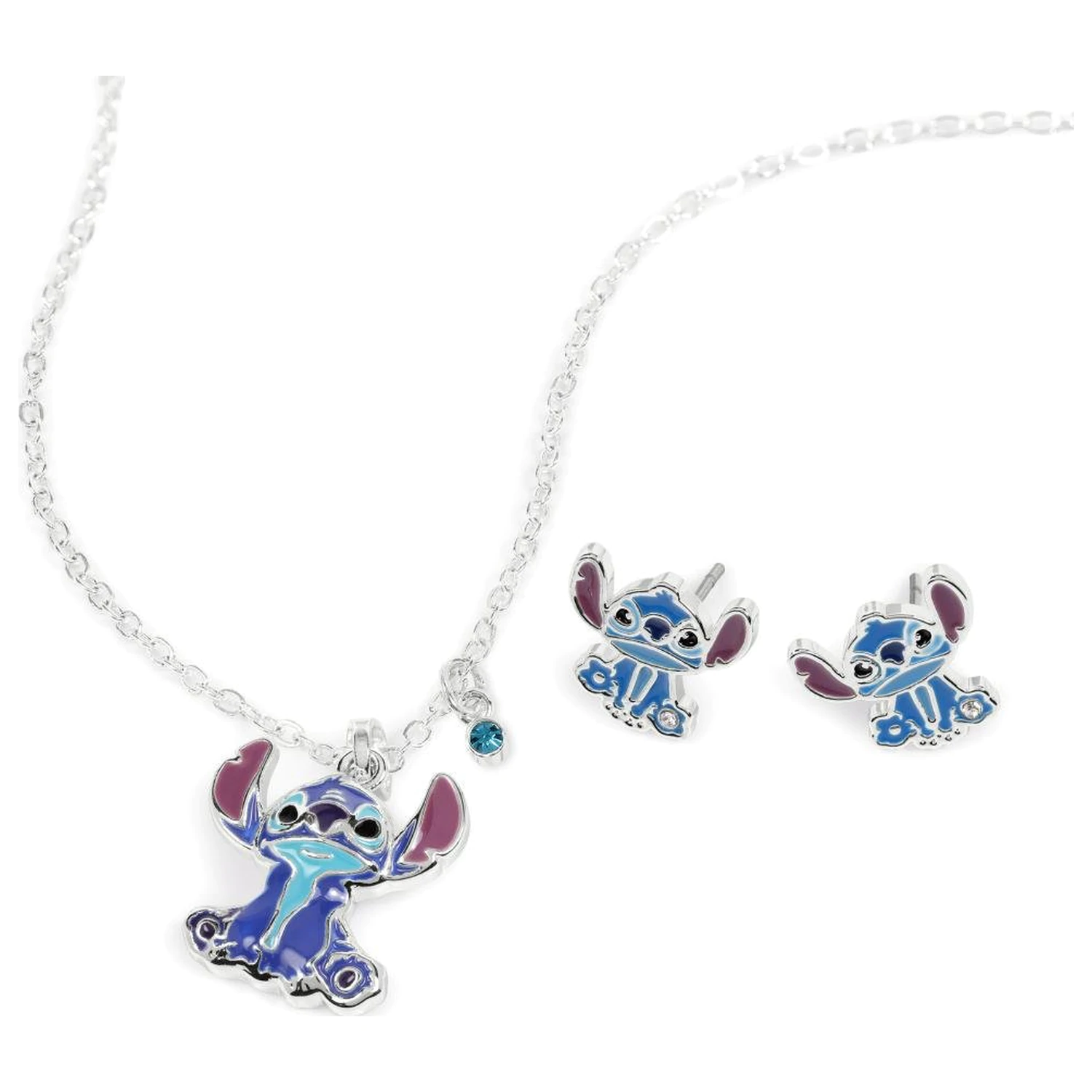 Stitch náušnice a náhrdelník Set pozlacená mosaz fotografii produktu