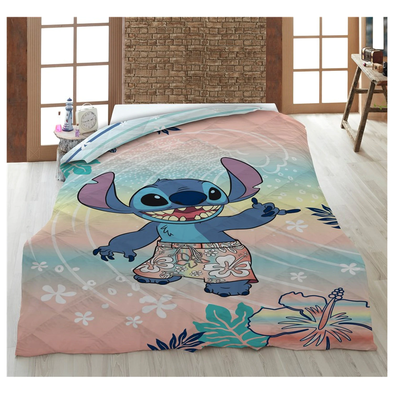 Stitch Hawaiian Dream prošívaný přehoz, přikrývka 140x200cm fotografii produktu