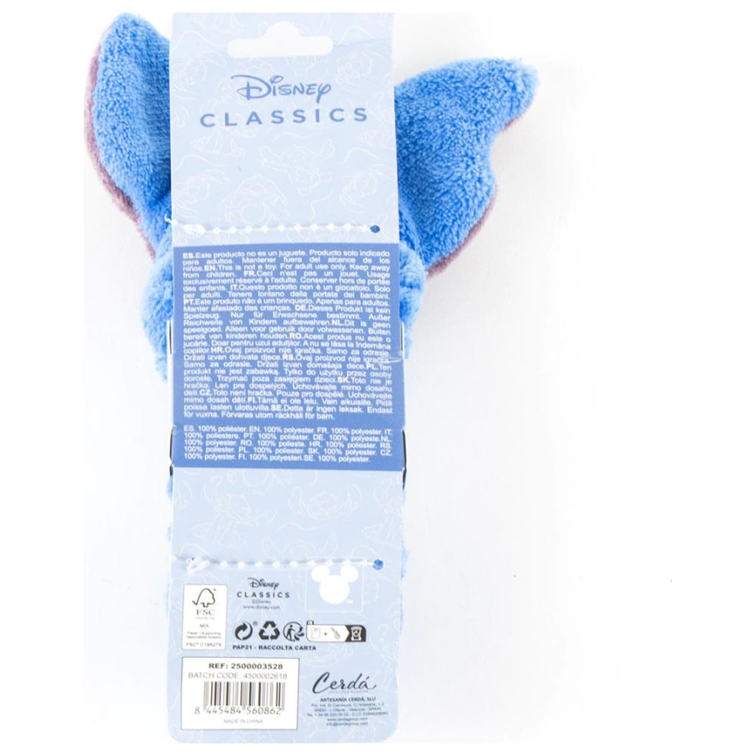 Stitch Světle modrá kosmetická čelenka fotografii produktu