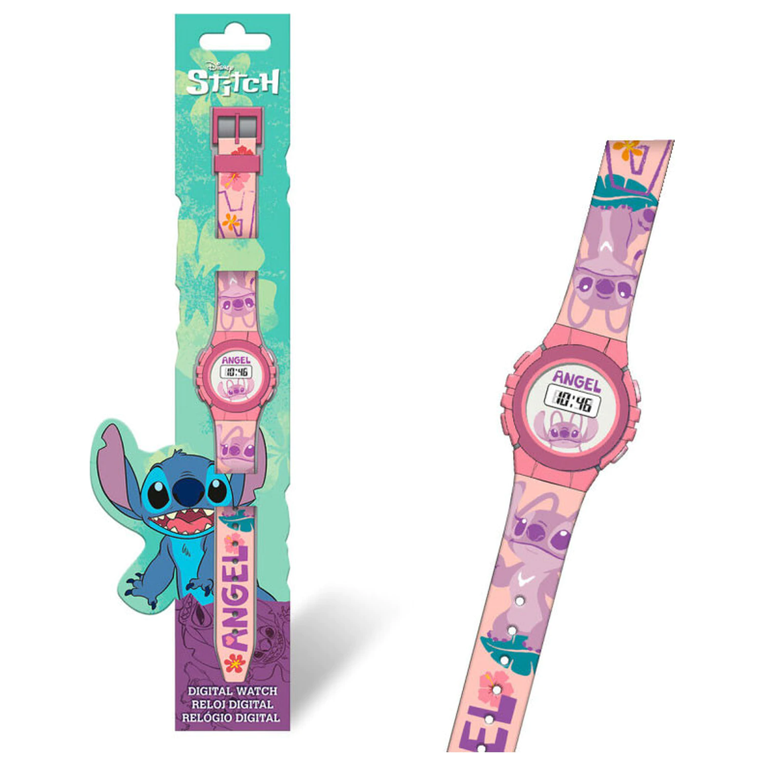 Stitch Pink Angel digitální hodinky fotografii produktu