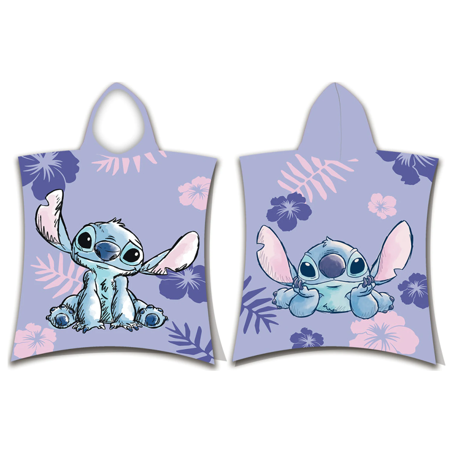 Stitch Fialové plážové ručníkové pončo fotografii produktu