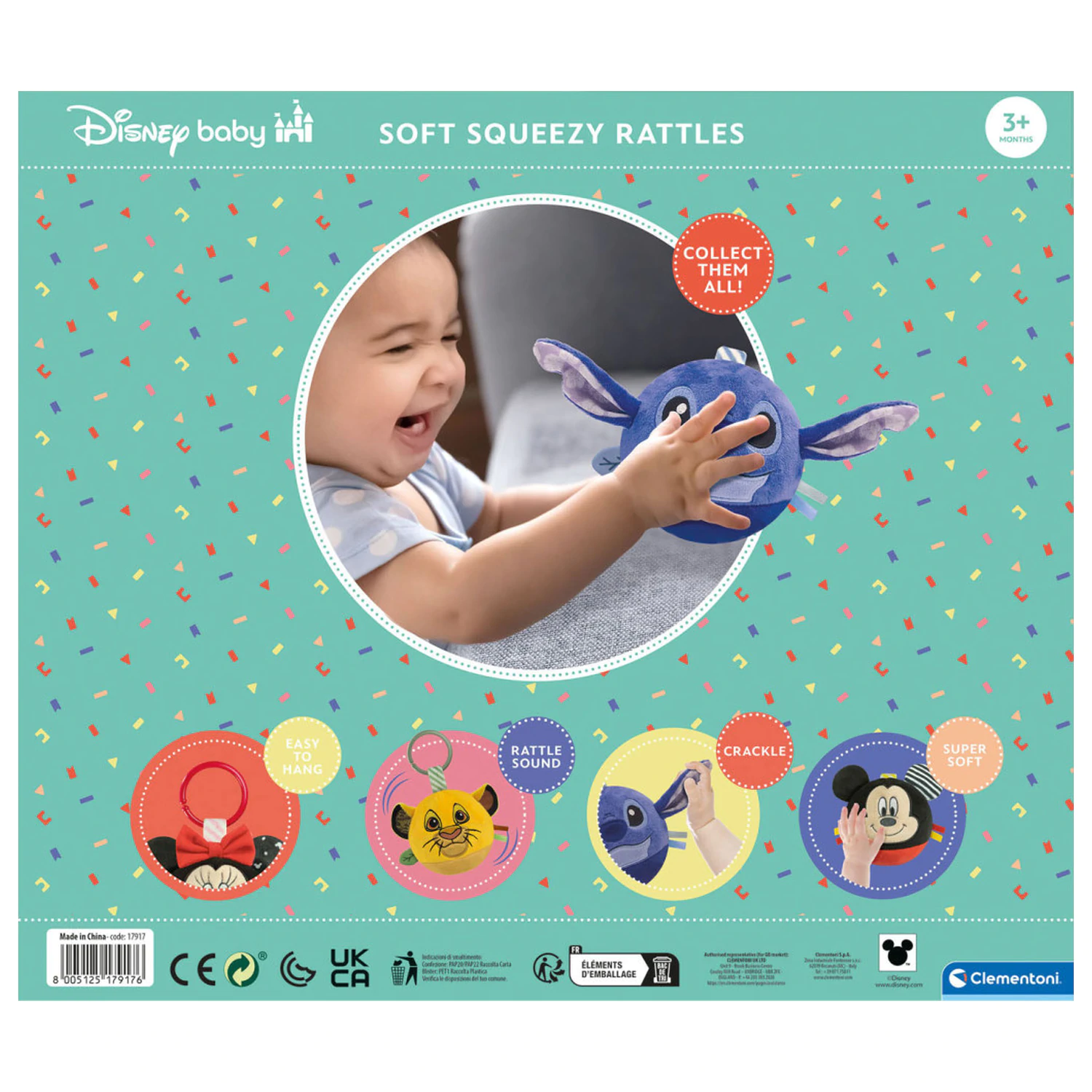 Stitch Kulatá plyšová kuličková figurka, dětské chrastítko Clementoni fotografii produktu