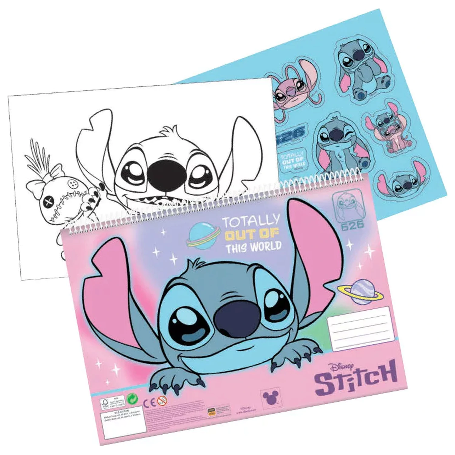 Stitch Universe A4 spirálový skicák 40 listů se samolepkami fotografii produktu