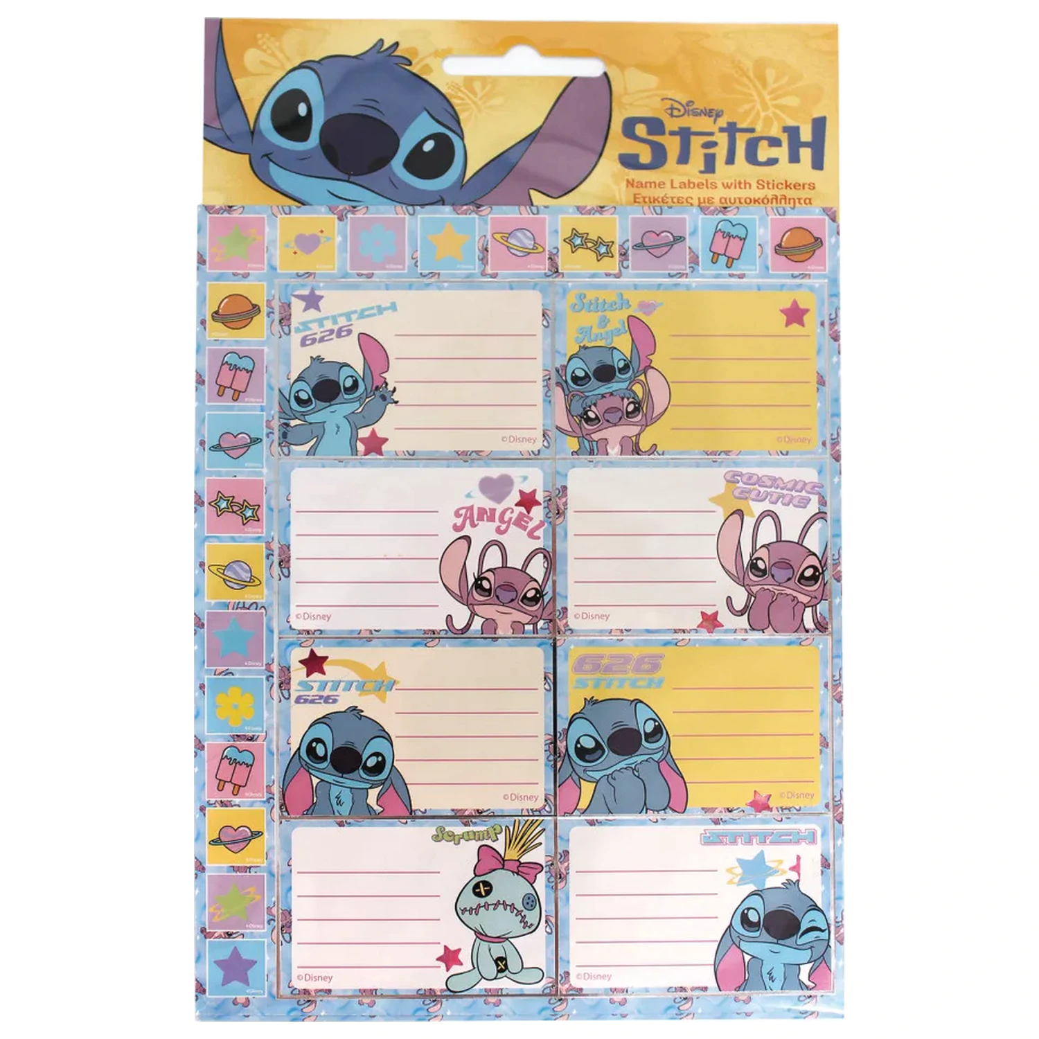 Stitch Universe notebook label nálepky, 16 ks fotografii produktu