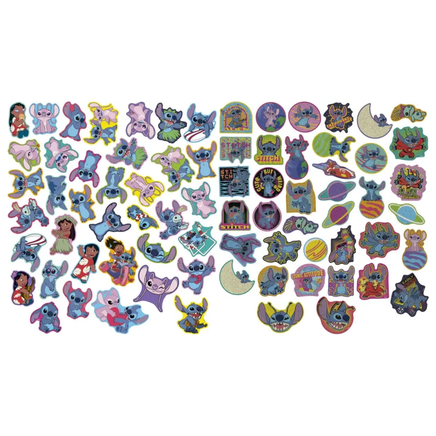 Stitch nálepky s podivnými tvary, sada 75 ks fotografii produktu