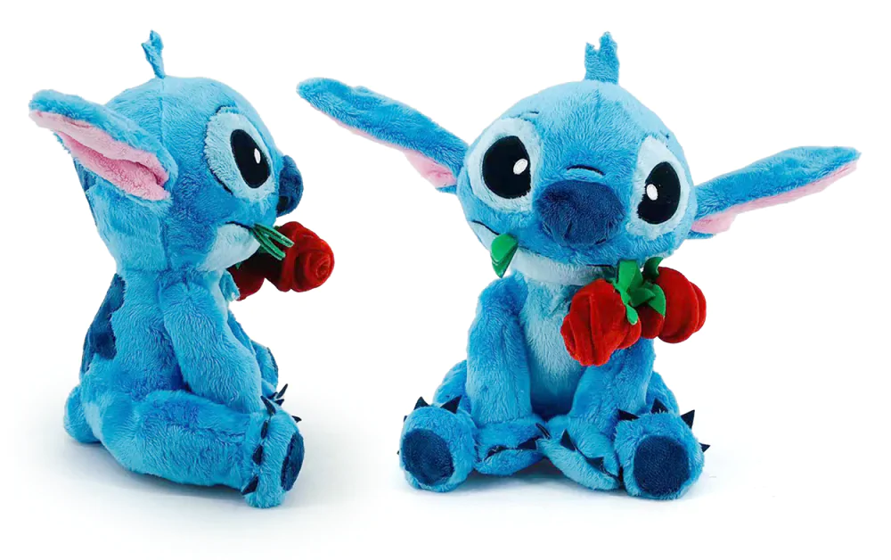Plyšák Stitch s růží 25 cm fotografii produktu