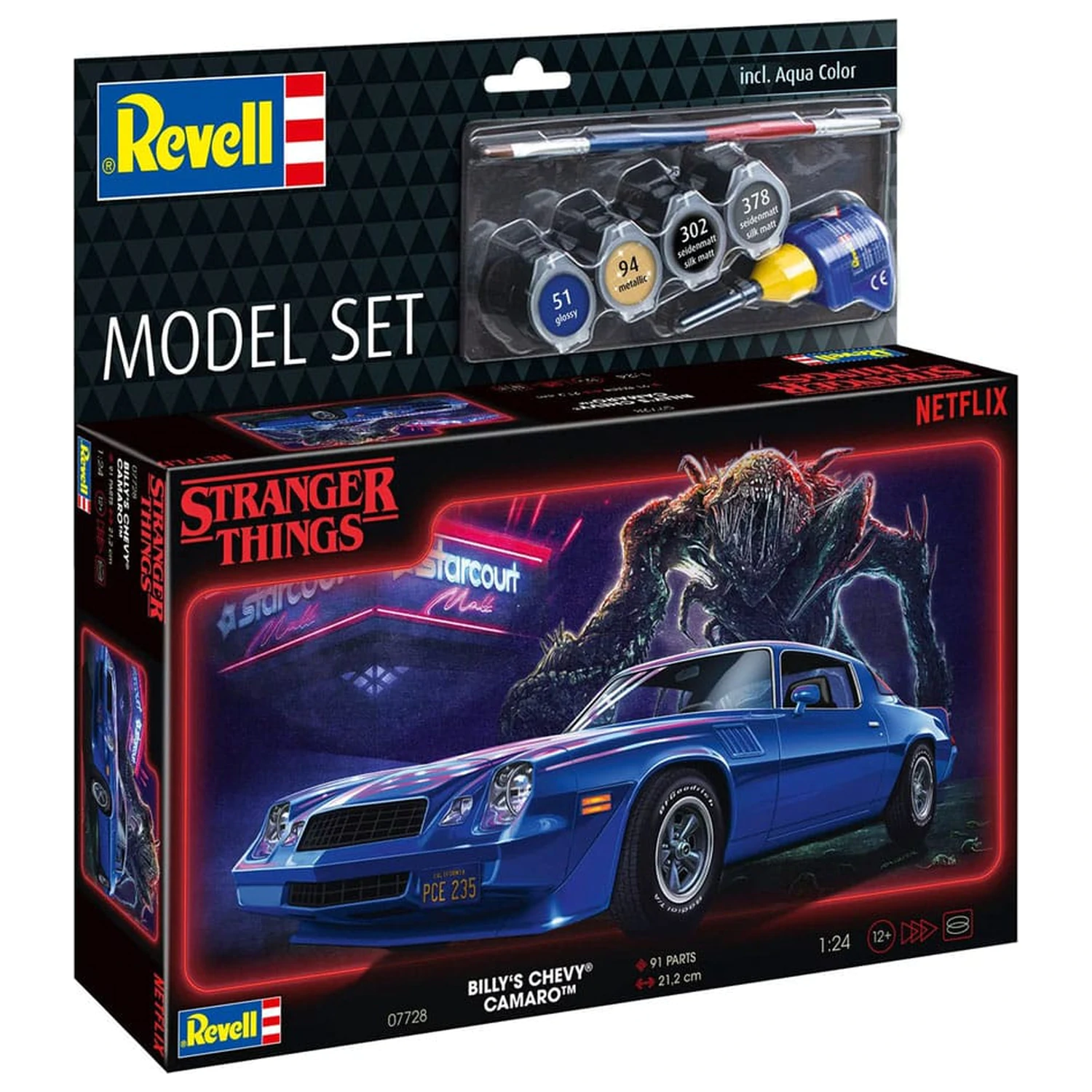 Stranger Things Model Kit Set 1/25 Chevy Camaro Z/28 (Aqua Color) 19 cm fotografii produktu