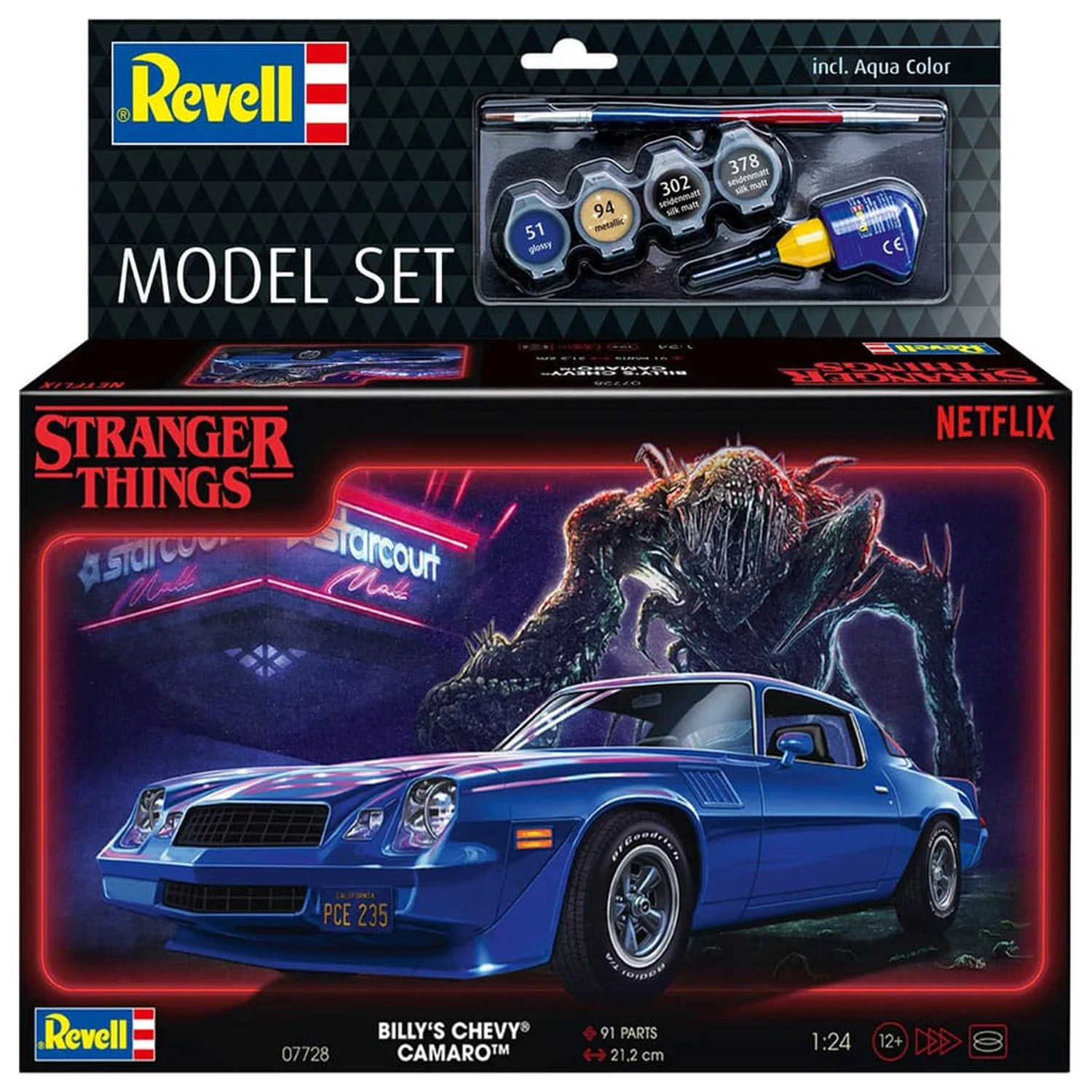 Stranger Things Model Kit Set 1/25 Chevy Camaro Z/28 (Aqua Color) 19 cm fotografii produktu