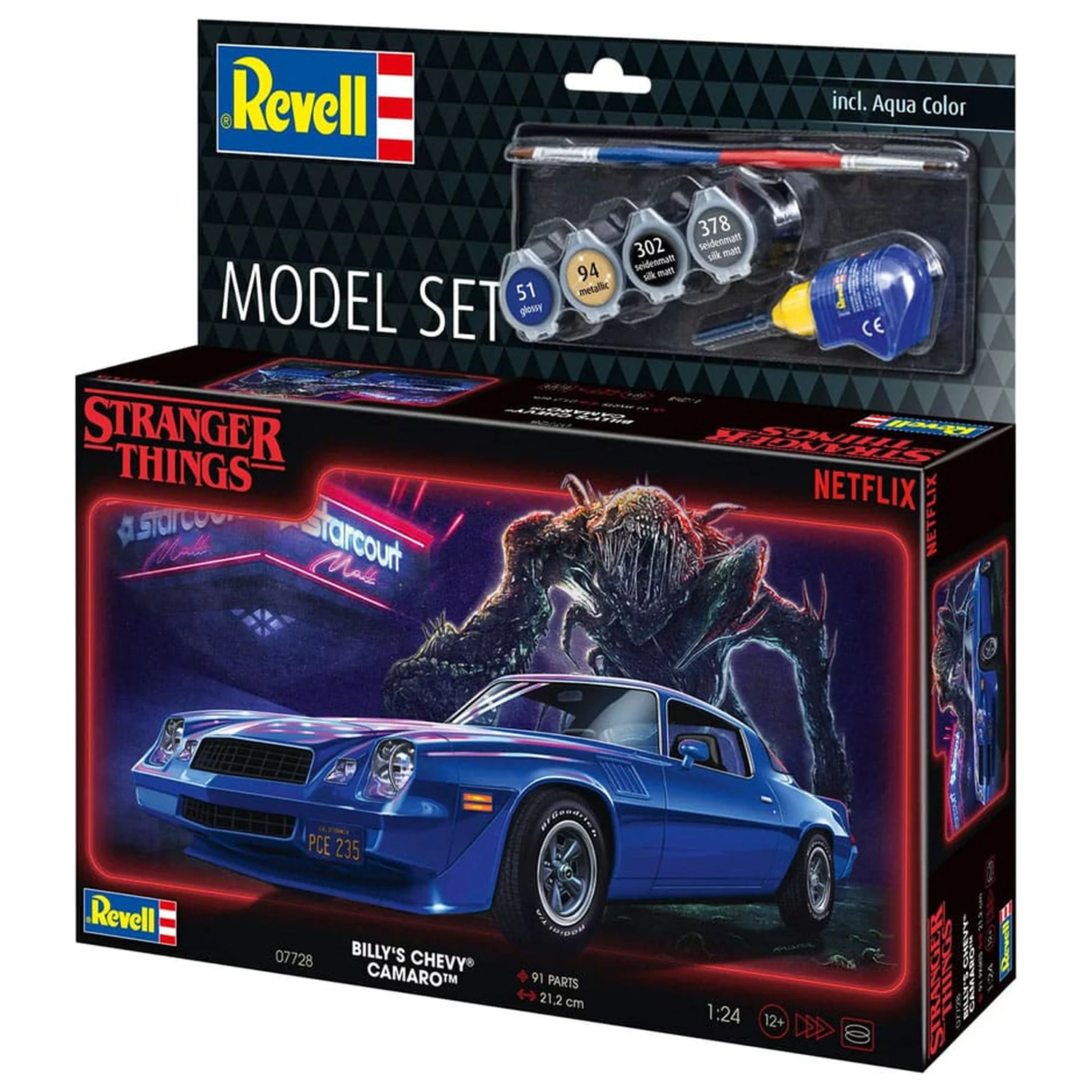 Stranger Things Model Kit Set 1/25 Chevy Camaro Z/28 (Aqua Color) 19 cm fotografii produktu