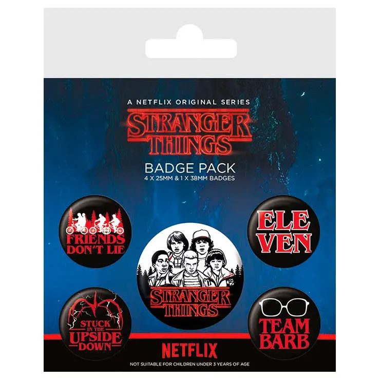 Stranger Things Odznaky s špendlíkem 5-Pack Postavy fotografii produktu