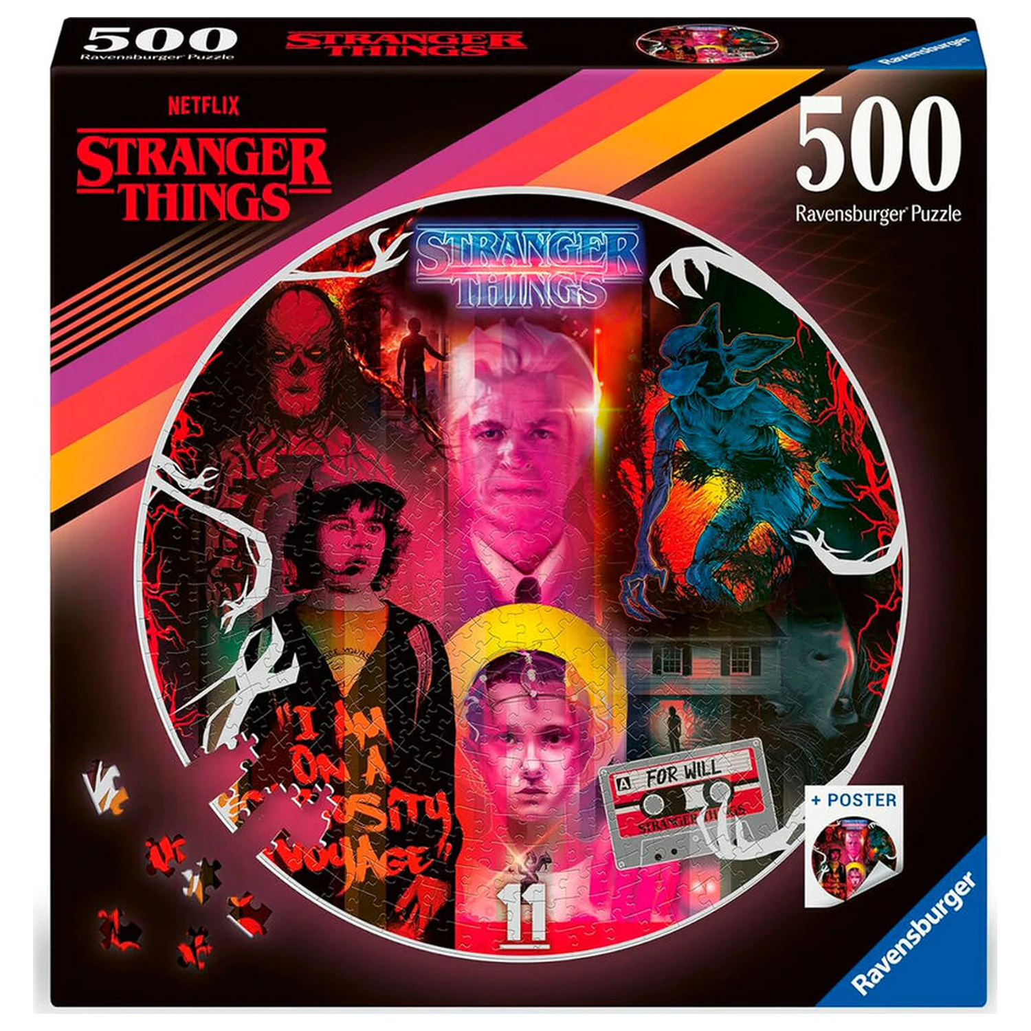 Stranger Things kulaté puzzle Přátelé nelžou (500 dílků) fotografii produktu