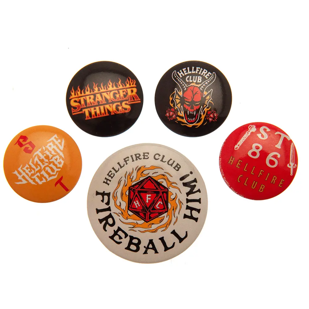 Stranger Things 4 Pin-Back Buttons 5-Pack Hellfire Club / Odznaky 5 ks fotografii produktu