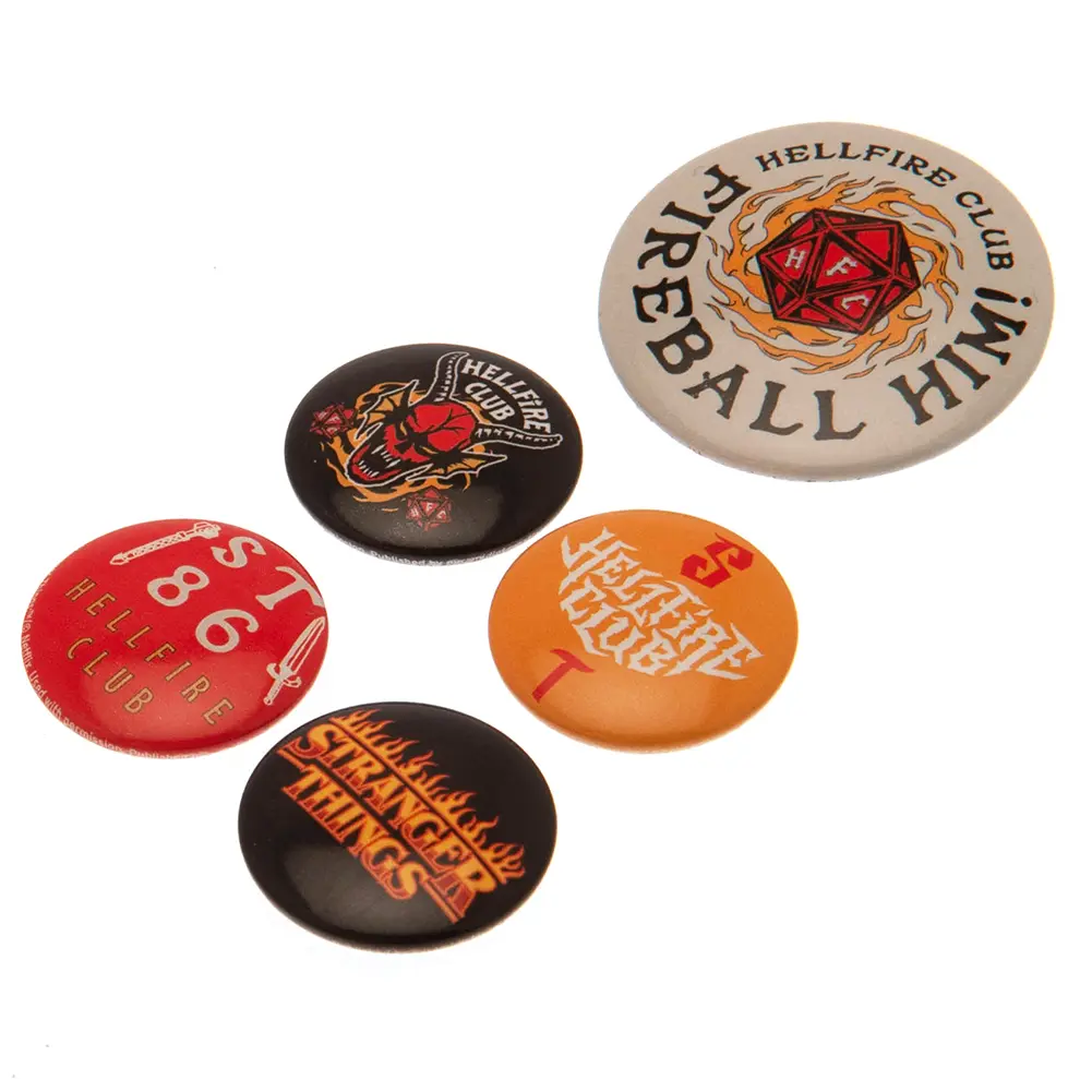 Stranger Things 4 Pin-Back Buttons 5-Pack Hellfire Club / Odznaky 5 ks fotografii produktu