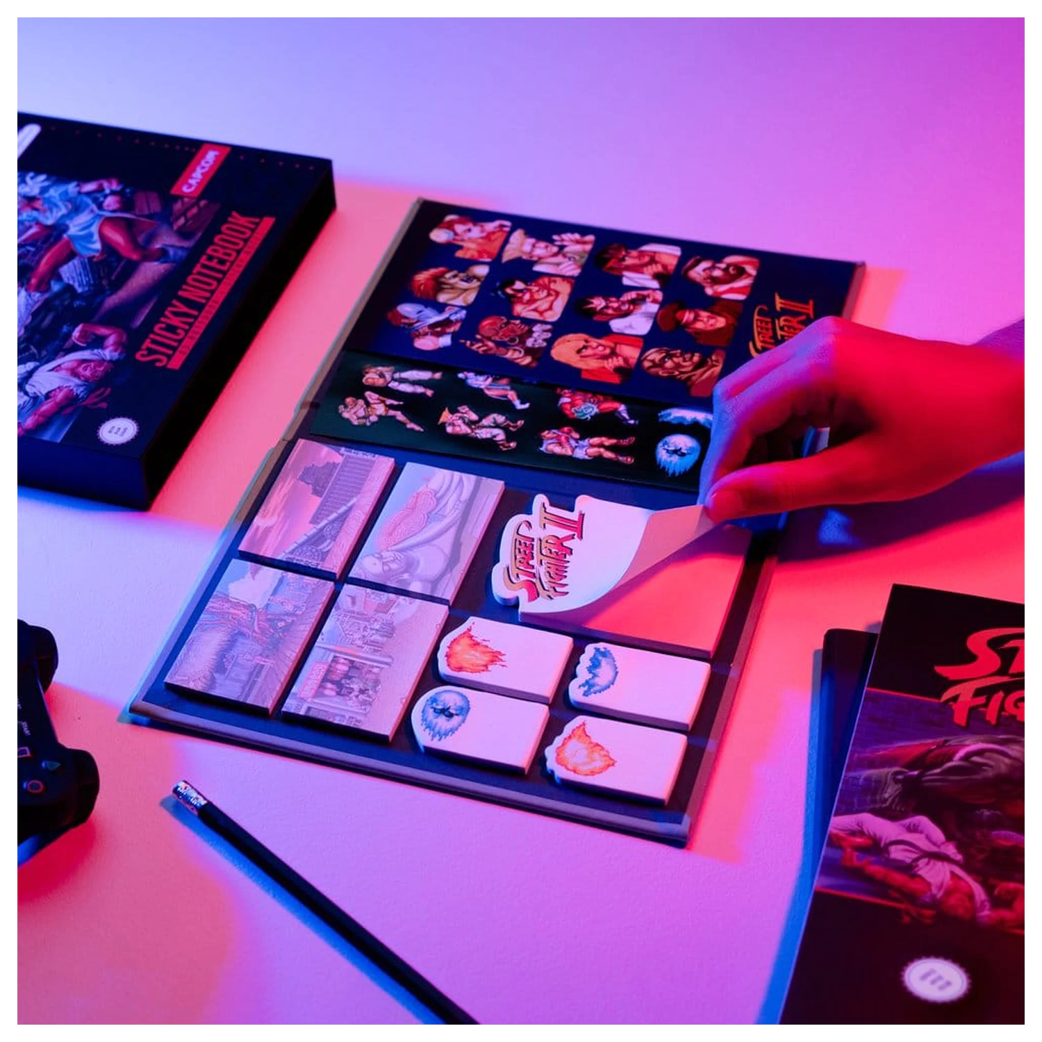 Street Fighter A5 prémiový zápisník s lepicími poznámkovými bločky fotografii produktu