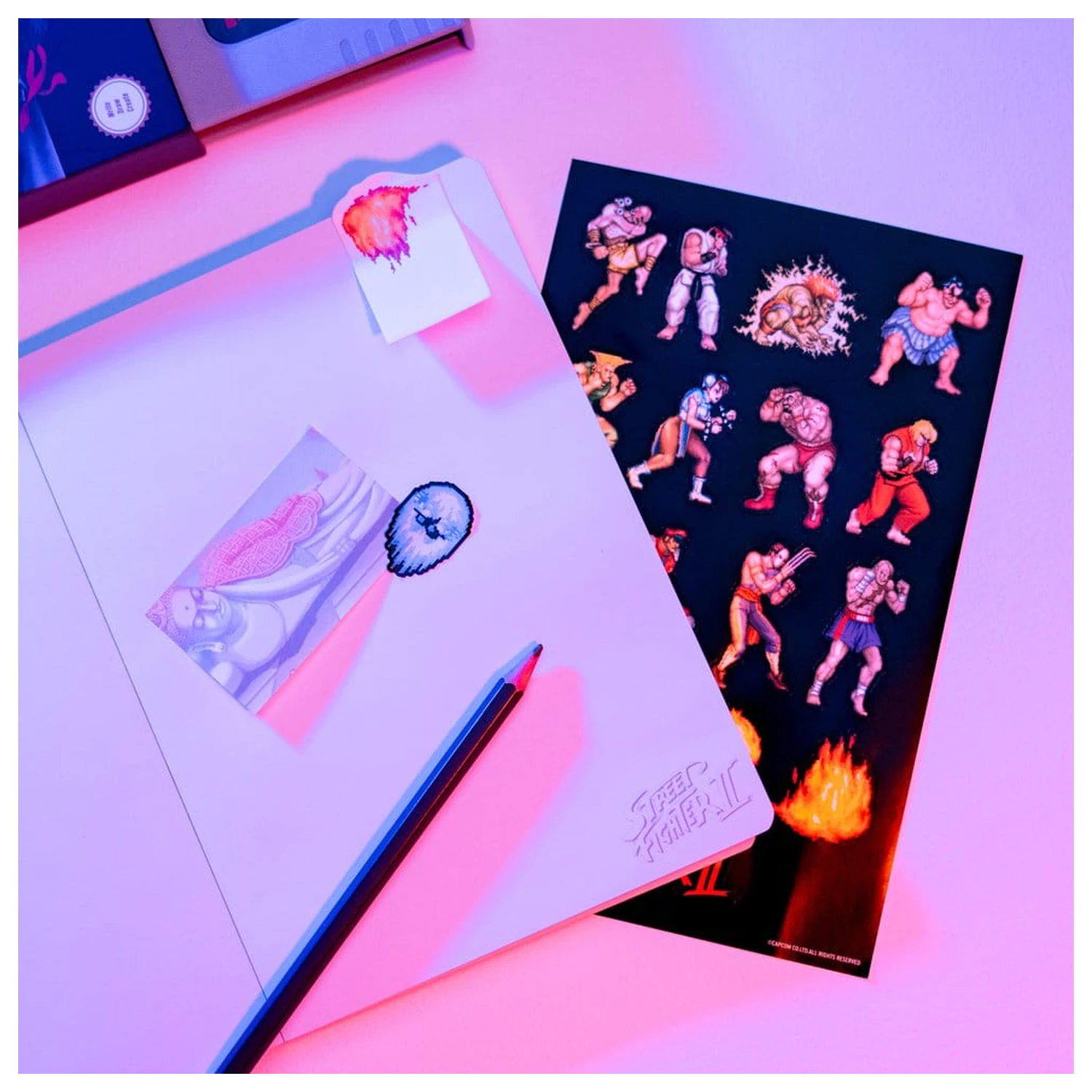 Street Fighter A5 prémiový zápisník s lepicími poznámkovými bločky fotografii produktu