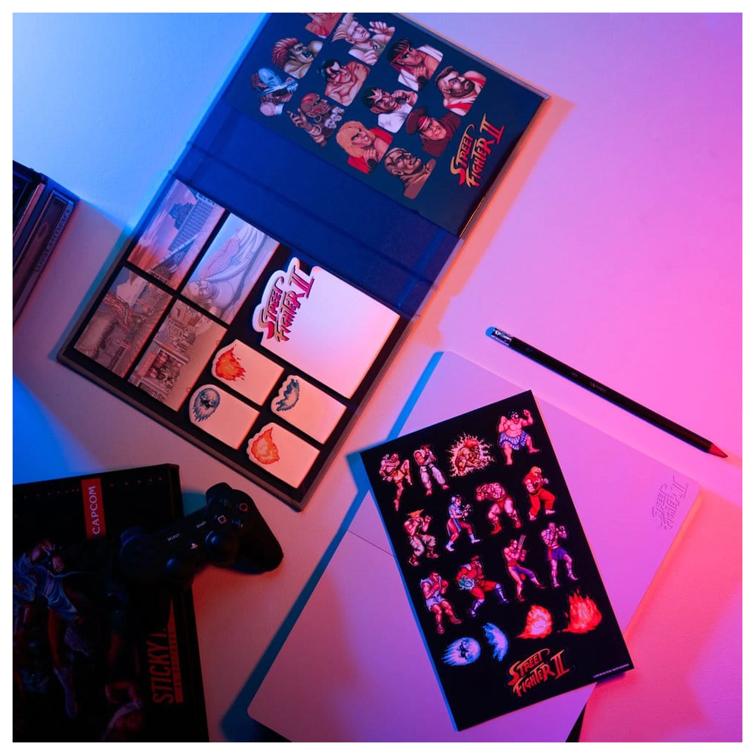 Street Fighter A5 prémiový zápisník s lepicími poznámkovými bločky fotografii produktu