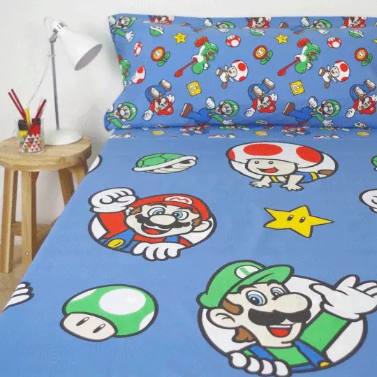 Super Mario Bros sada prostěradel na postel 90cm fotografii produktu