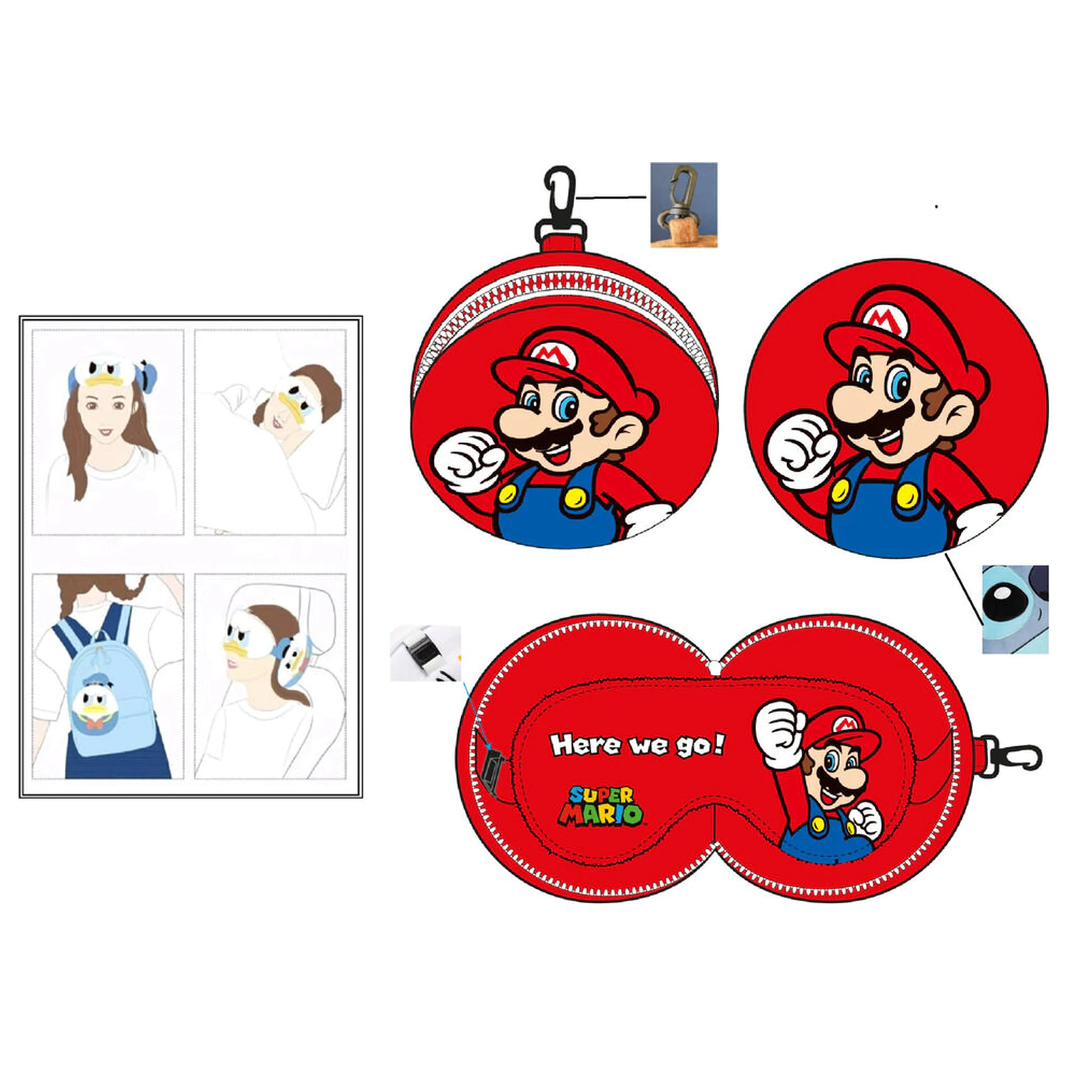 Super Mario Bros cestovní polštář + maska fotografii produktu