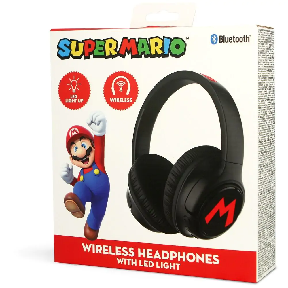Super Mario Bros bezdrátová LED sluchátka fotografii produktu