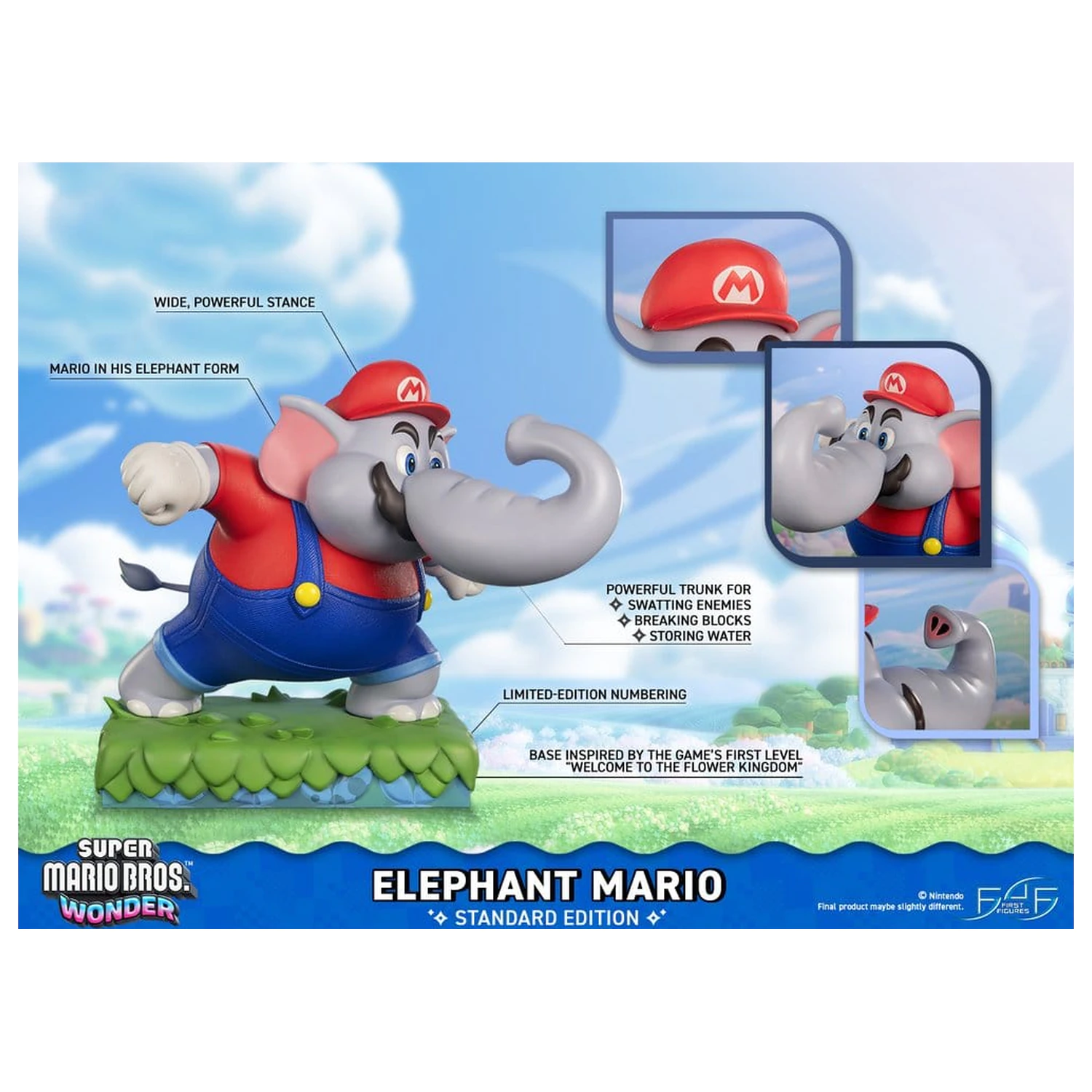 Super Mario Bros. Wonder pryskyřicová socha Sloní Mario Standardní edice 43 cm fotografii produktu