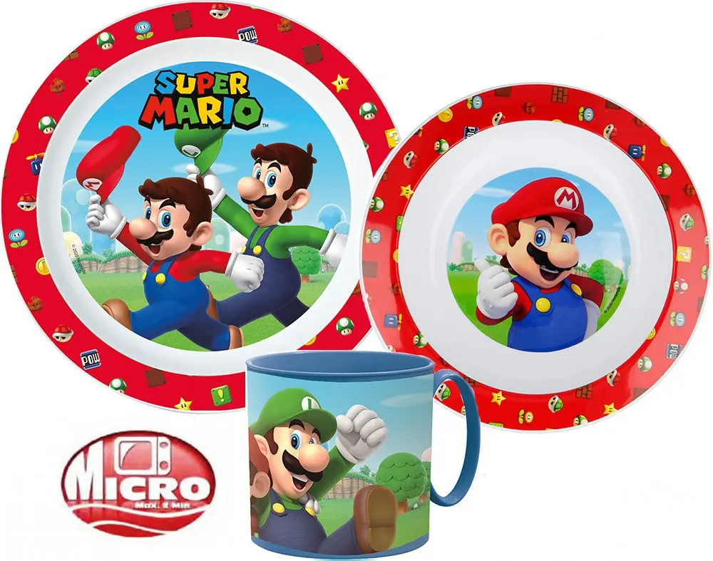 Super Mario Jídelní sada, mikro plastová sada fotografii produktu