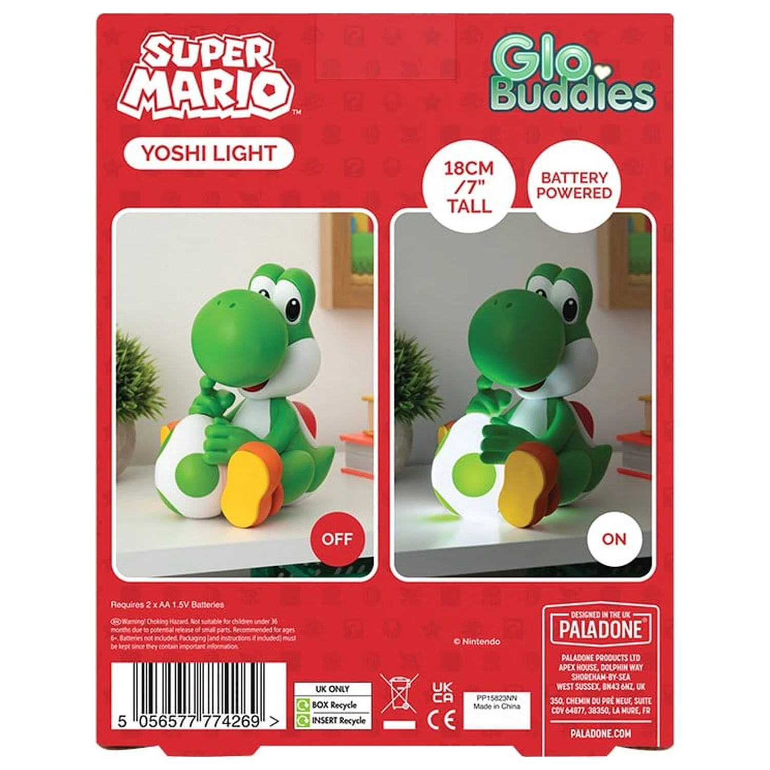 Super Mario GloBuddies Light Yoshi 18 cm fotografii produktu