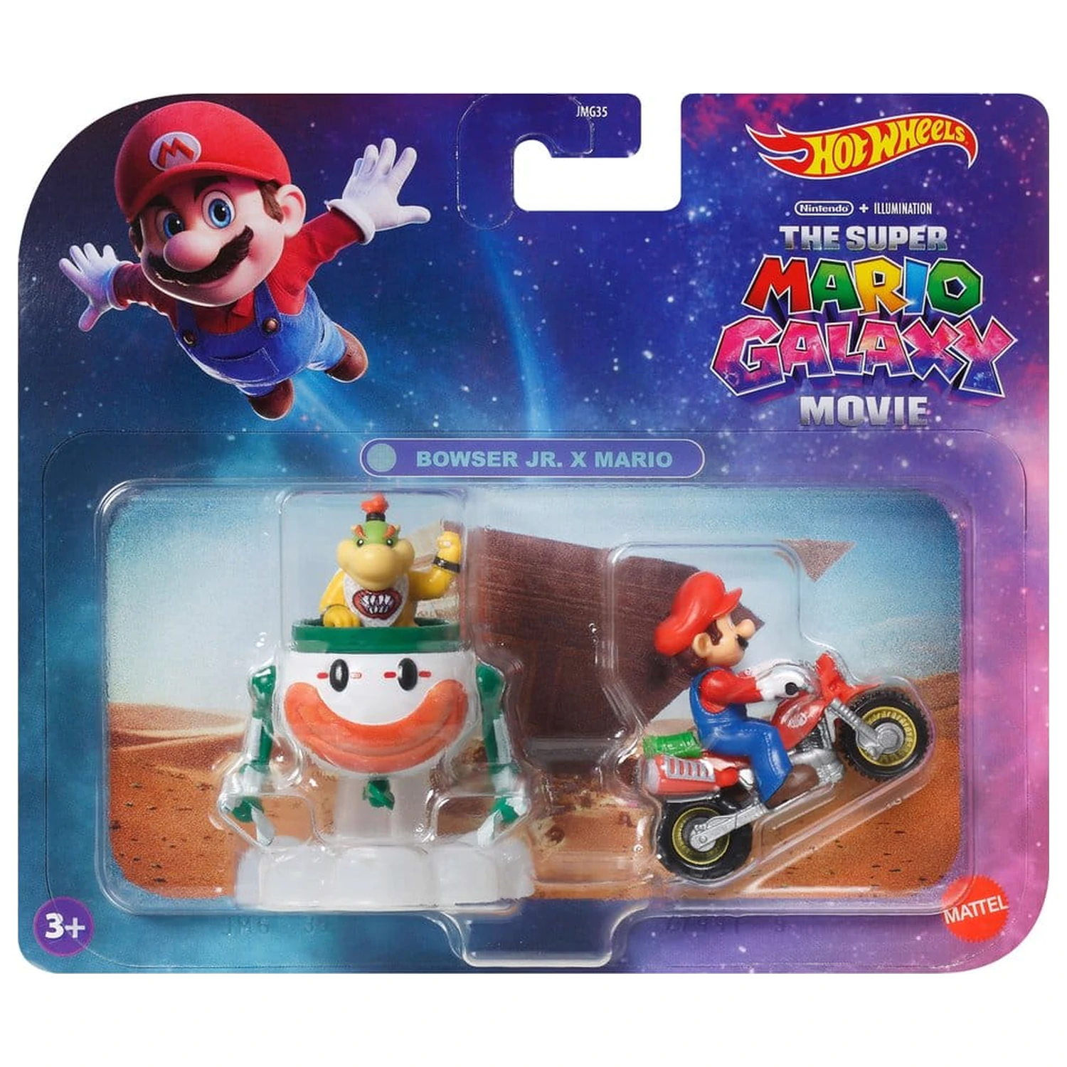 Super Mario Hot Wheels Die-Cast vozidla sada 2 kusů 1/64 Mario & Bowser Jr. fotografii produktu