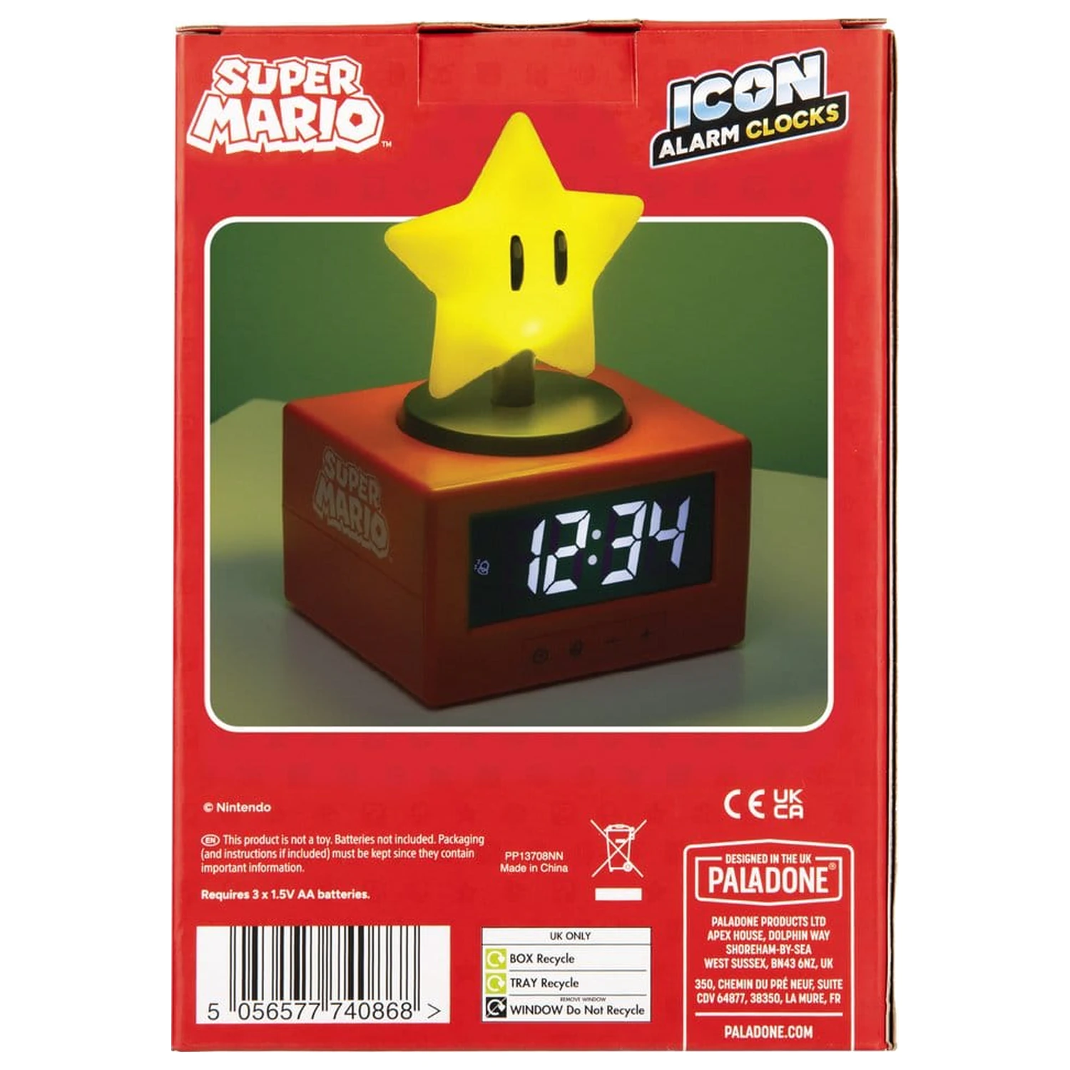 Super Mario Ikona Budík Super Star 15 cm fotografii produktu