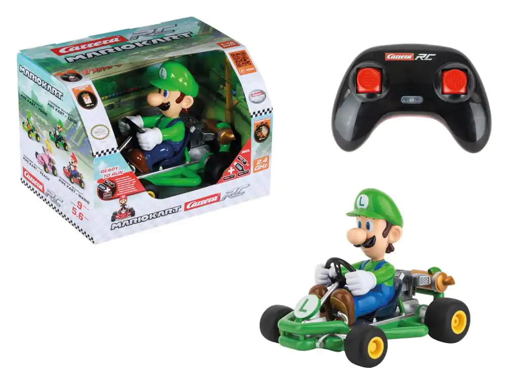 Super Mario Kart RC dálkově ovládané auto 1/18 2,4GHz Pipe Kart Luigi fotografii produktu