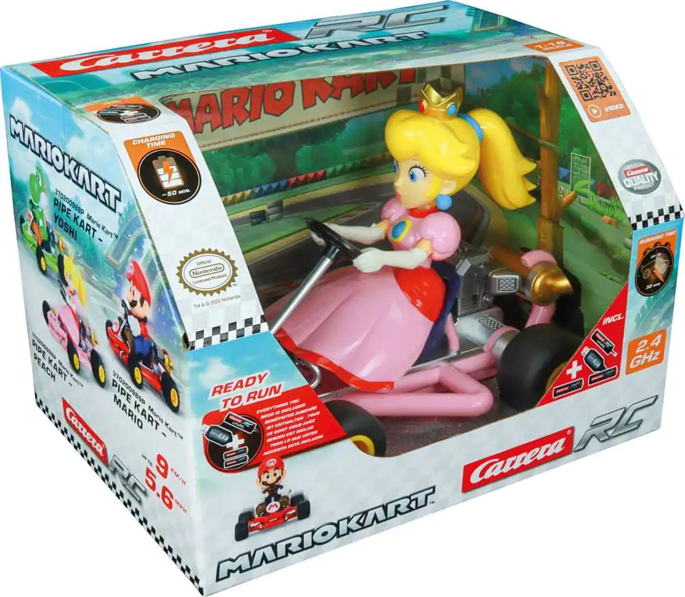 Super Mario Kart RC dálkově ovládané auto 1/18 2.4GHz Pipe Kart Peach fotografii produktu