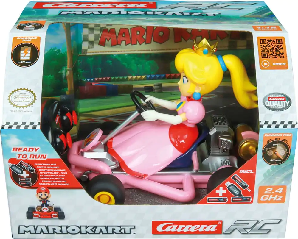 Super Mario Kart RC dálkově ovládané auto 1/18 2.4GHz Pipe Kart Peach fotografii produktu