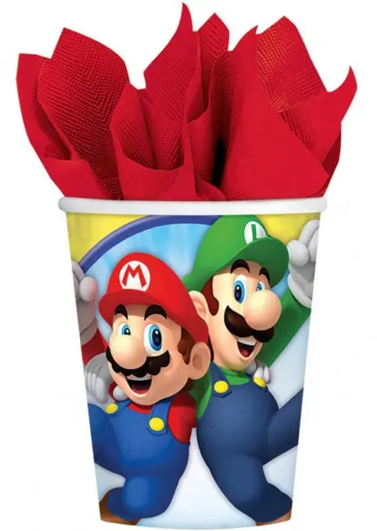 Super Mario papírový kelímek 8 ks 250 ml fotografii produktu