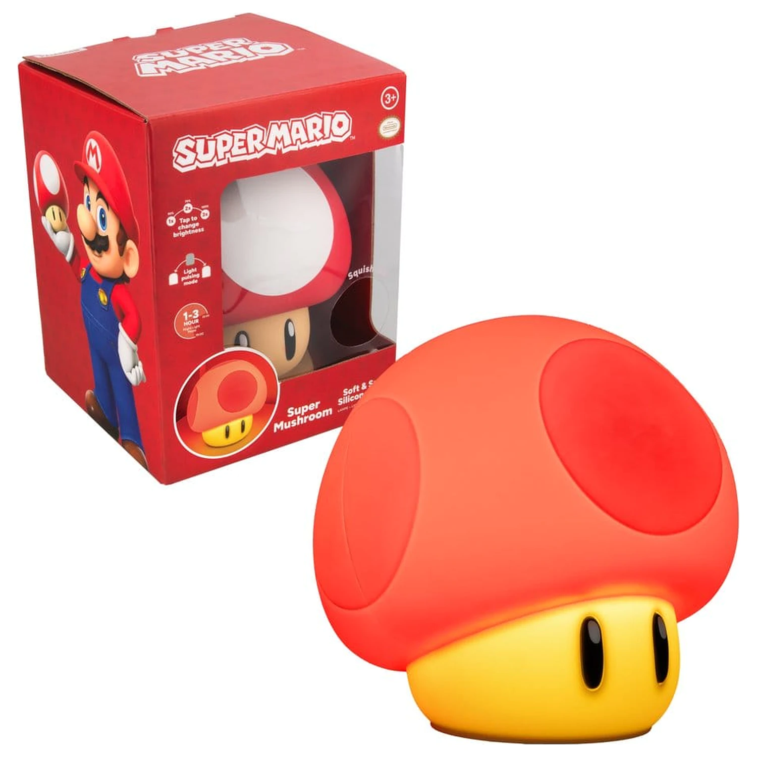Super Mario SquishyGlo Silicon světlo Super Mushroom 15 cm fotografii produktu