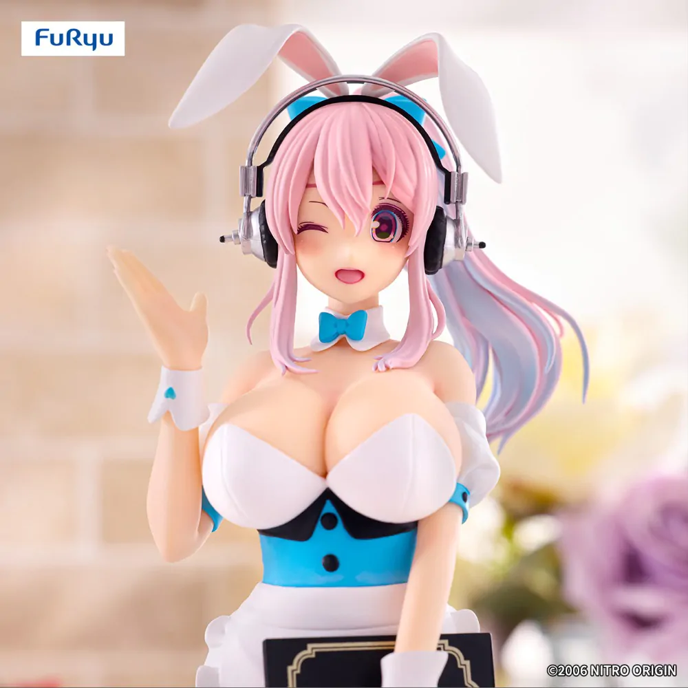 Super Sonico BiCute Bunnies PVC Soška Servírka Světle Modrá Barva Verze 28 cm fotografii produktu