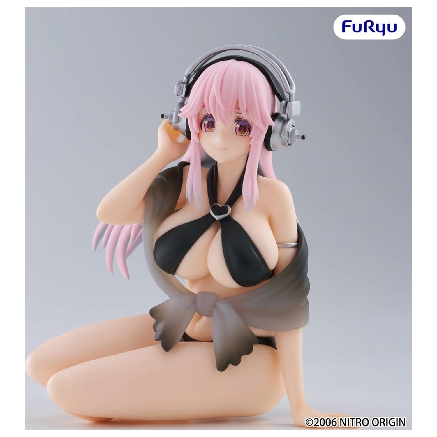 Super Sonico Noodle Stopper PVC socha Super Sonico Swimsuit Black Color Ver. 10 cm fotografii produktu