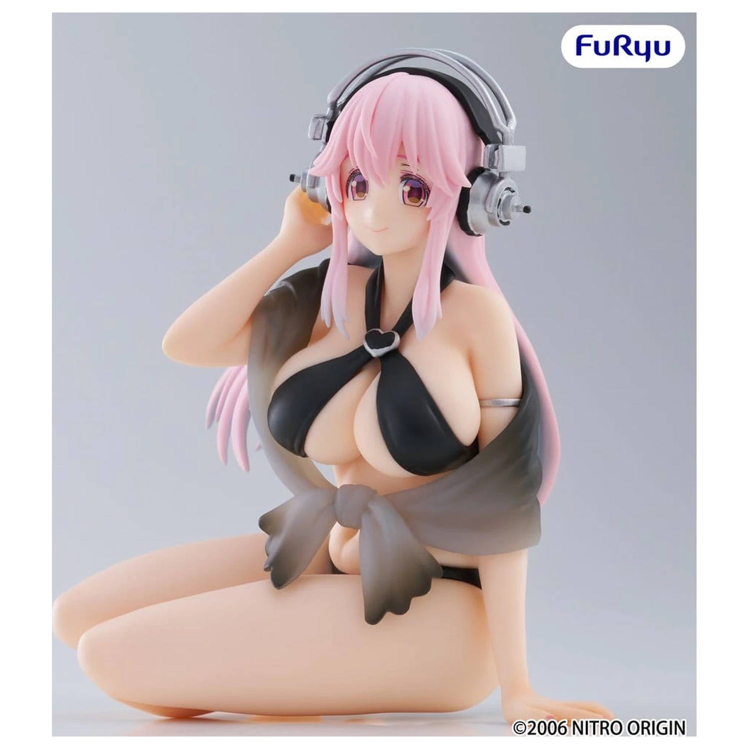 Super Sonico Noodle Stopper PVC socha Super Sonico Swimsuit Black Color Ver. 10 cm fotografii produktu