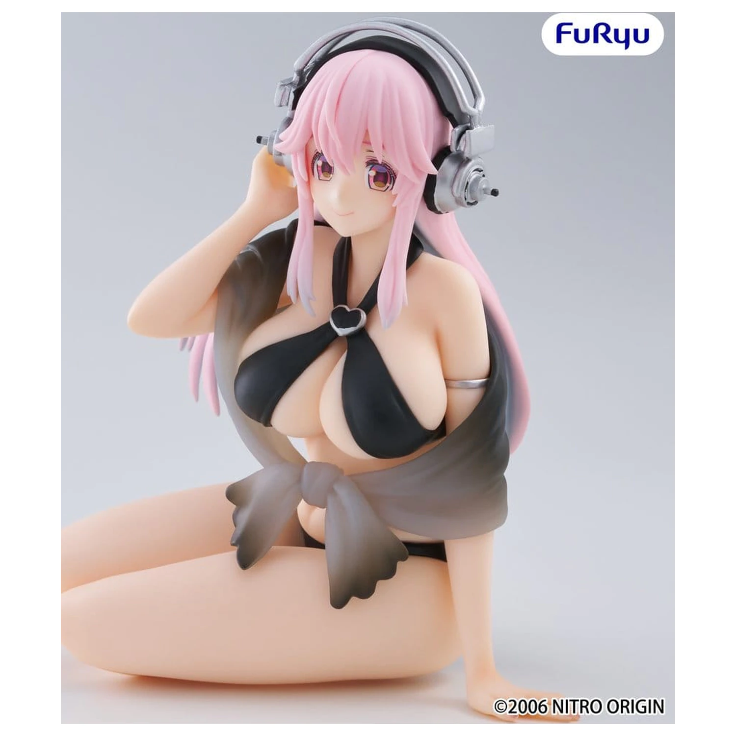 Super Sonico Noodle Stopper PVC socha Super Sonico Swimsuit Black Color Ver. 10 cm fotografii produktu